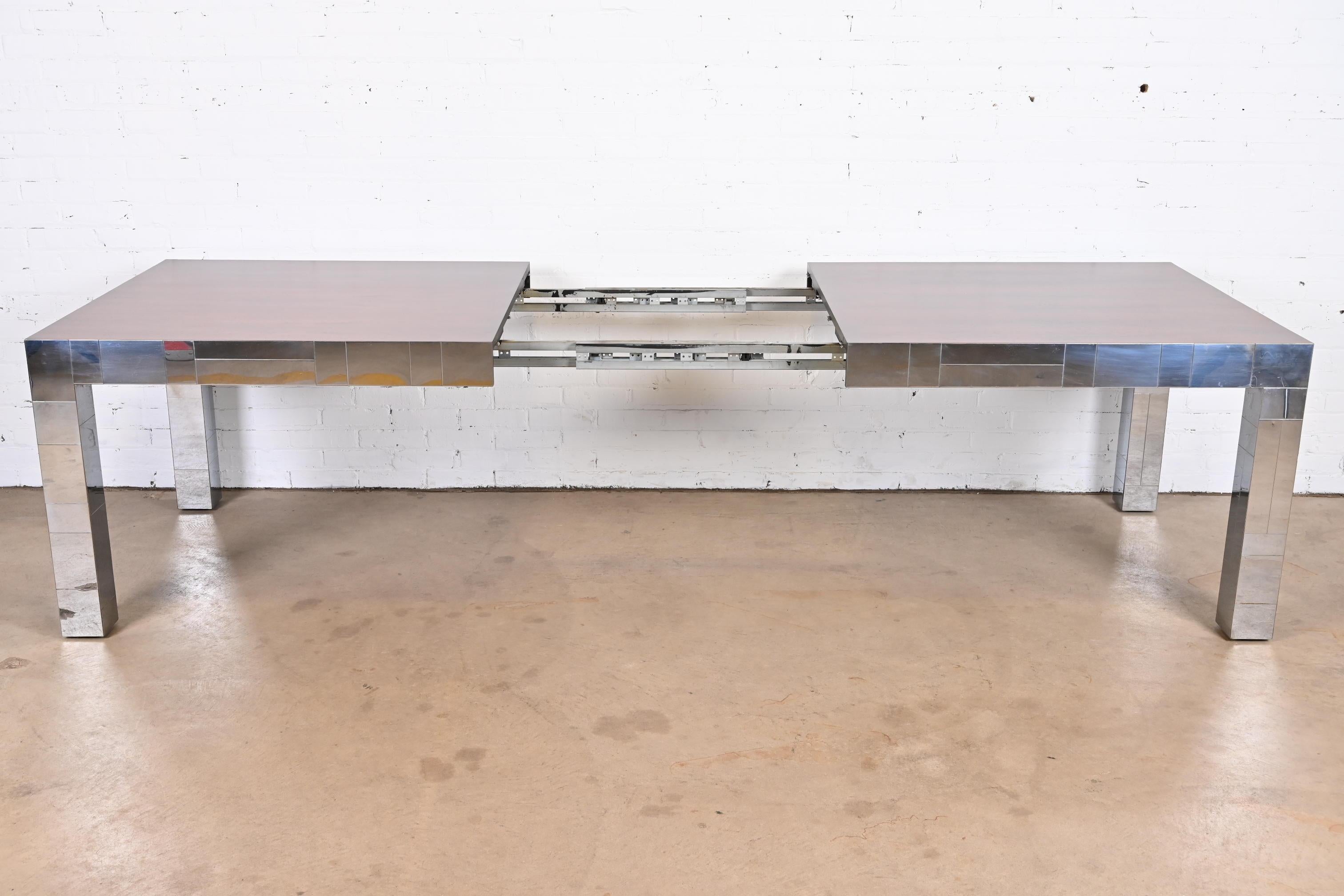 Paul Evans for Directional Cityscape Rosewood and Chrome Parsons Dining Table 3