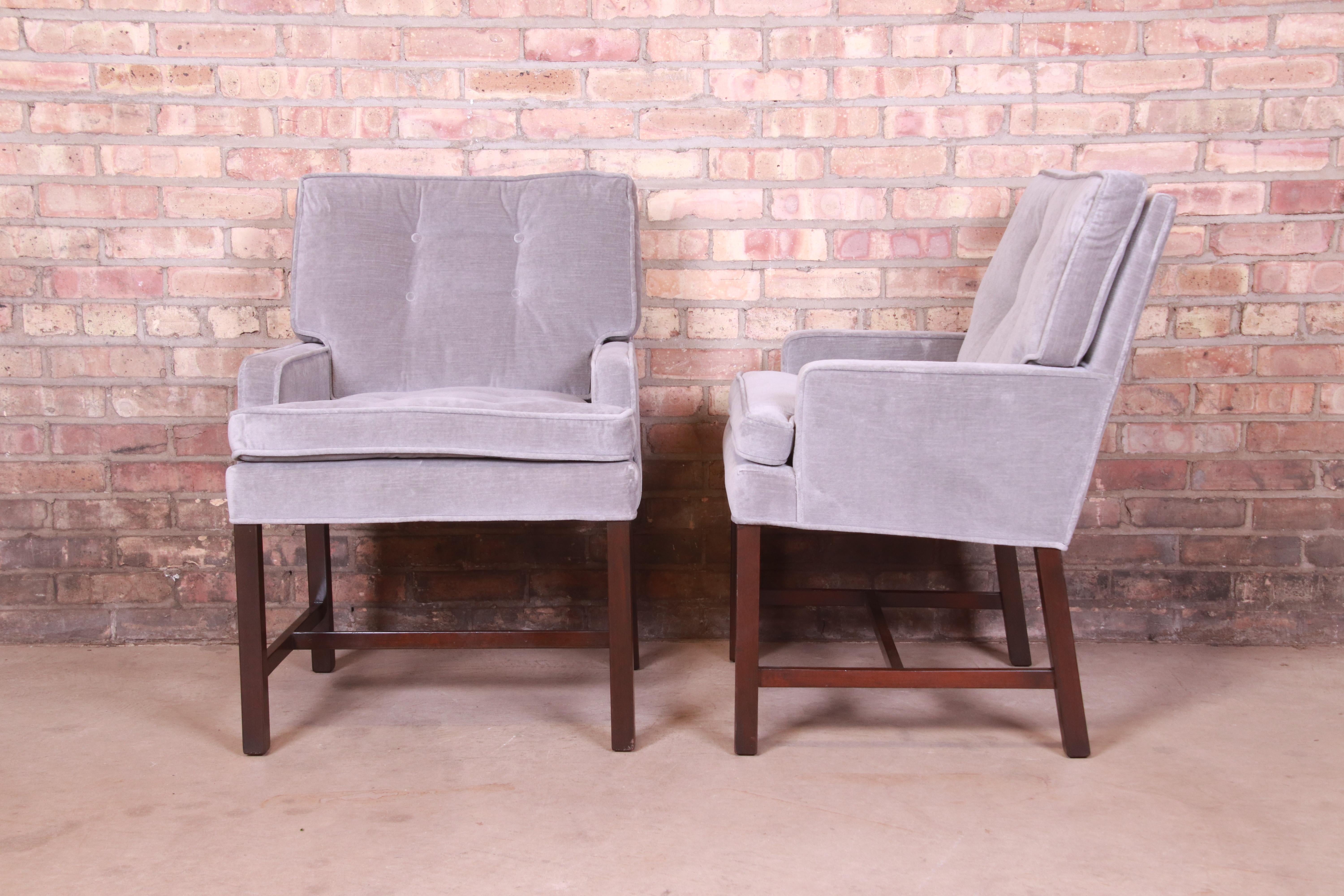 Paul Evans for Directional Club Chairs in Velvet, Pair 2