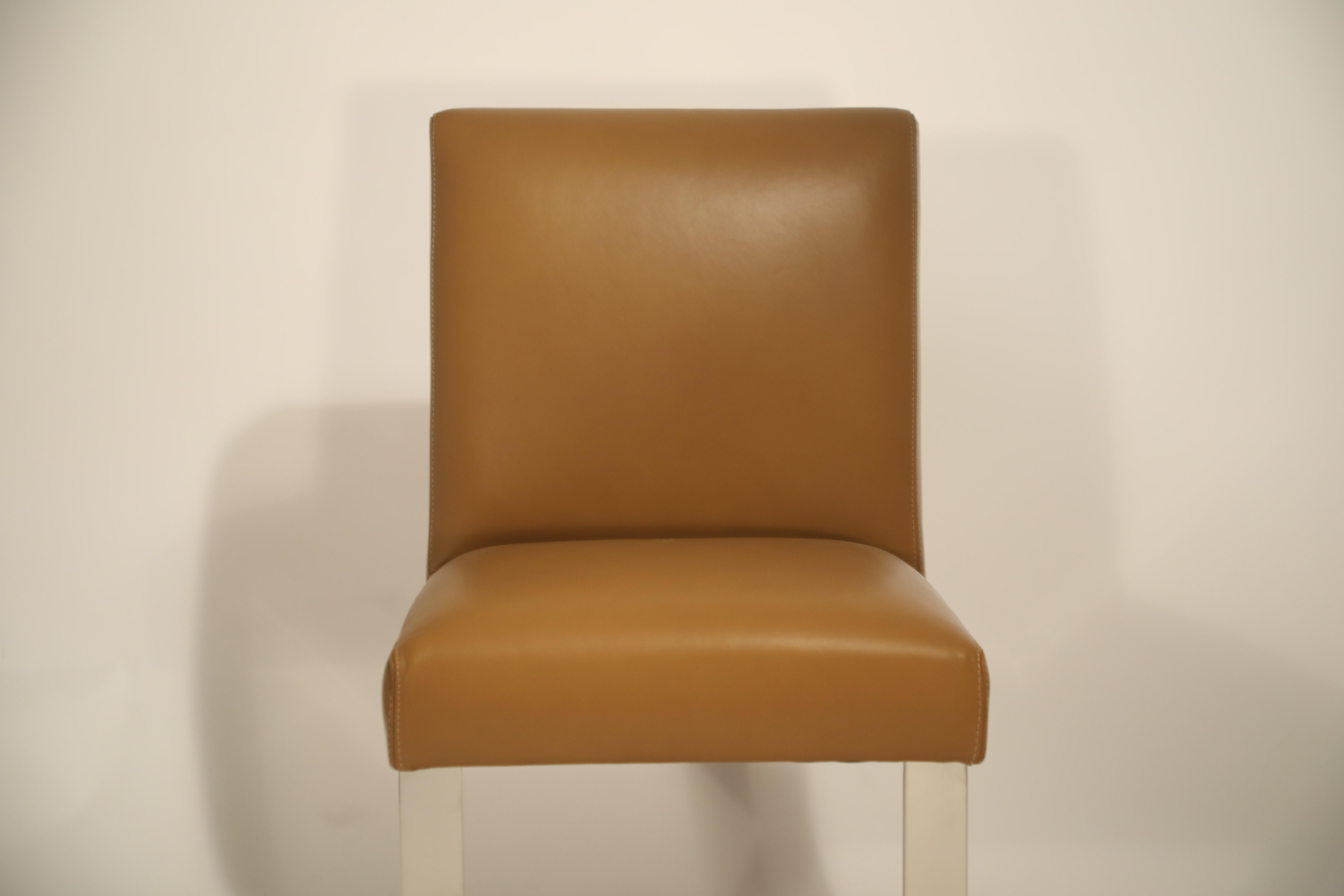 Late 20th Century Paul Evans for Directional Dining Chairs in Edelman Leather, Set of Six