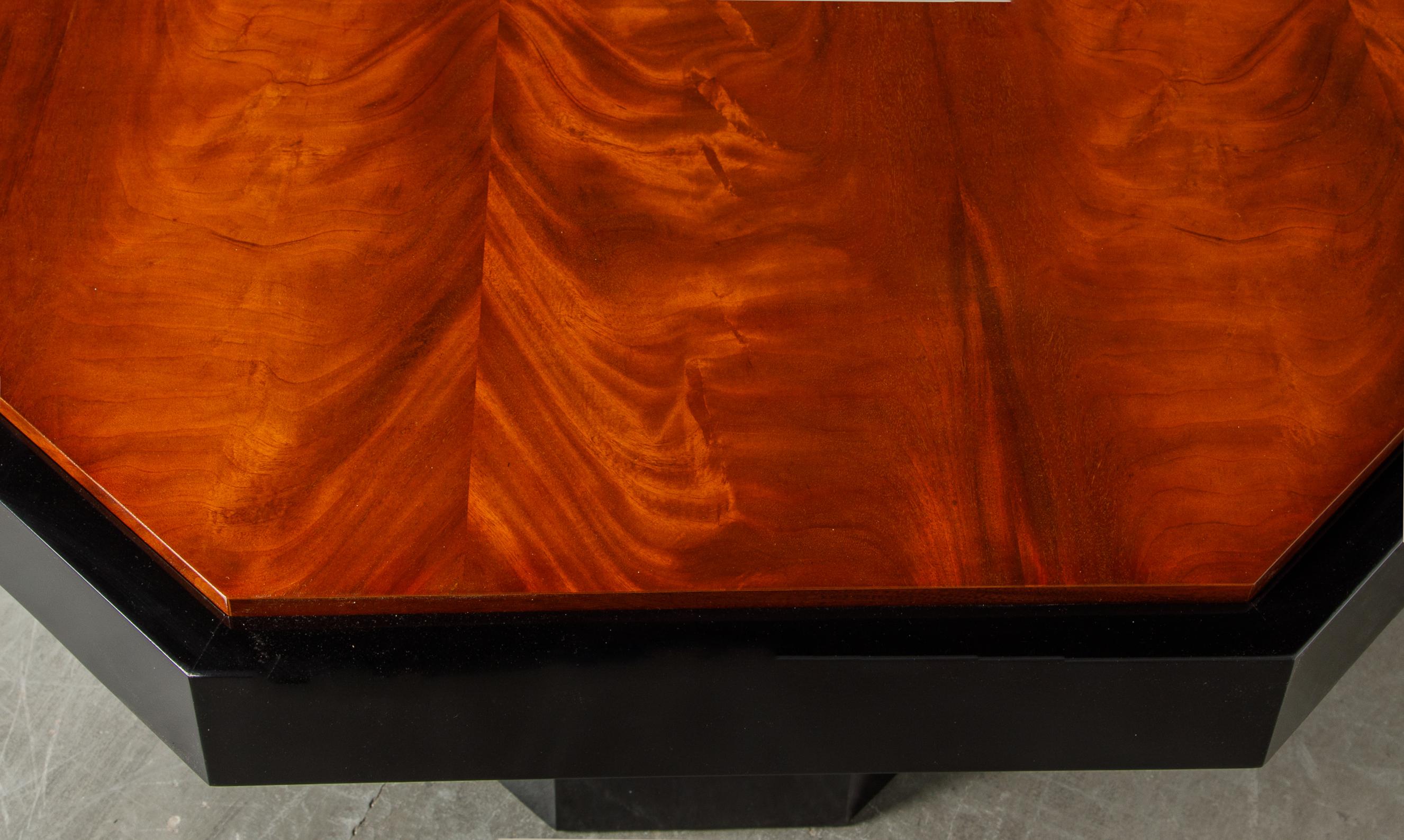 Paul Evans for Directional Expandable African Burl Mahogany Dining Table, c 1980 13