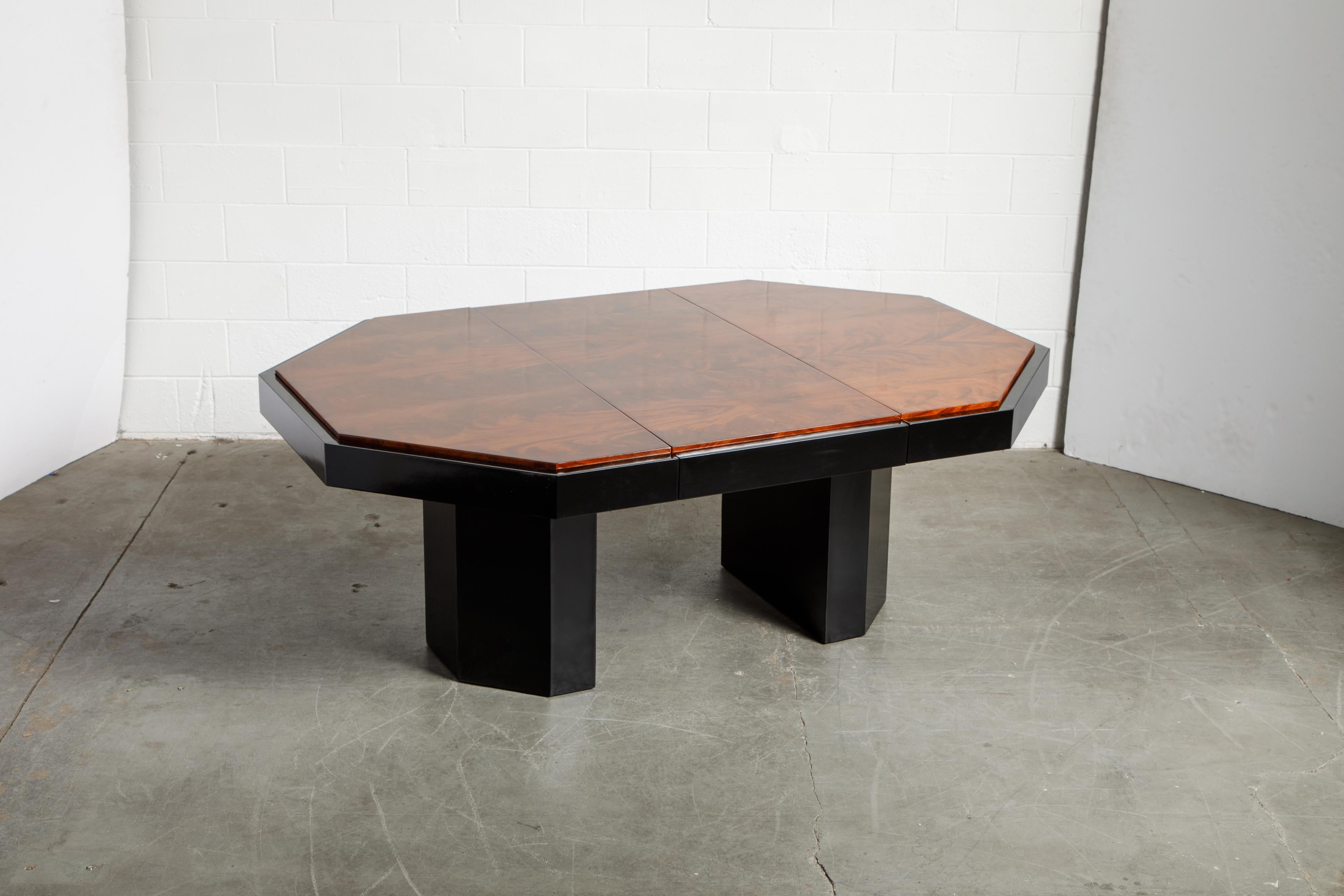 Late 20th Century Paul Evans for Directional Expandable African Burl Mahogany Dining Table, c 1980
