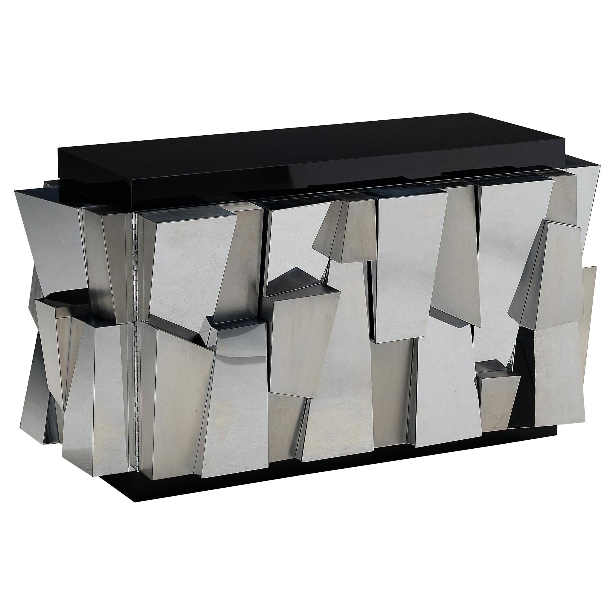 Paul Evans für Directional Facettiertes "PE 300"-Gehäuse aus Stahl