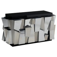 Paul Evans for Directional Faceted 'PE 300' Cabinet in Steel
