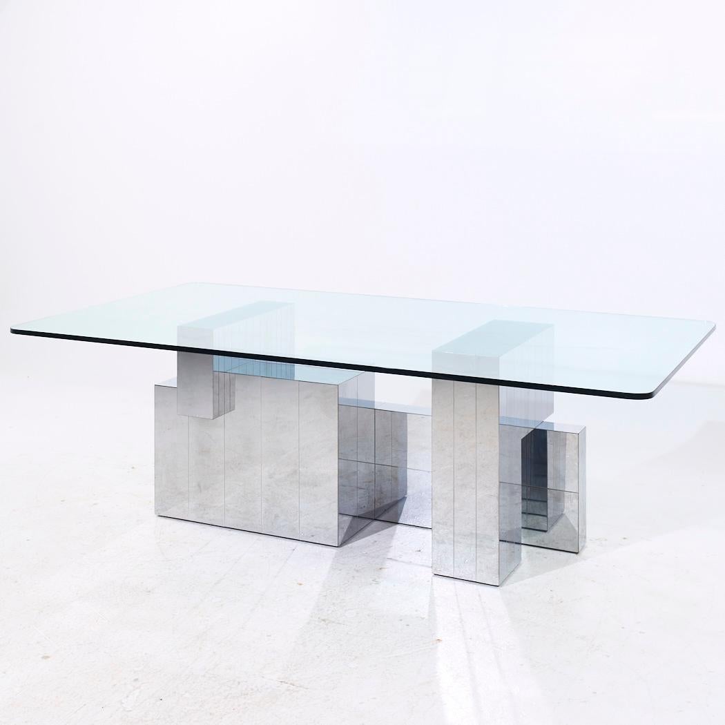 Mid-Century Modern Paul Evans for Directional Mid Century Chrome Cityscape Dining Table en vente
