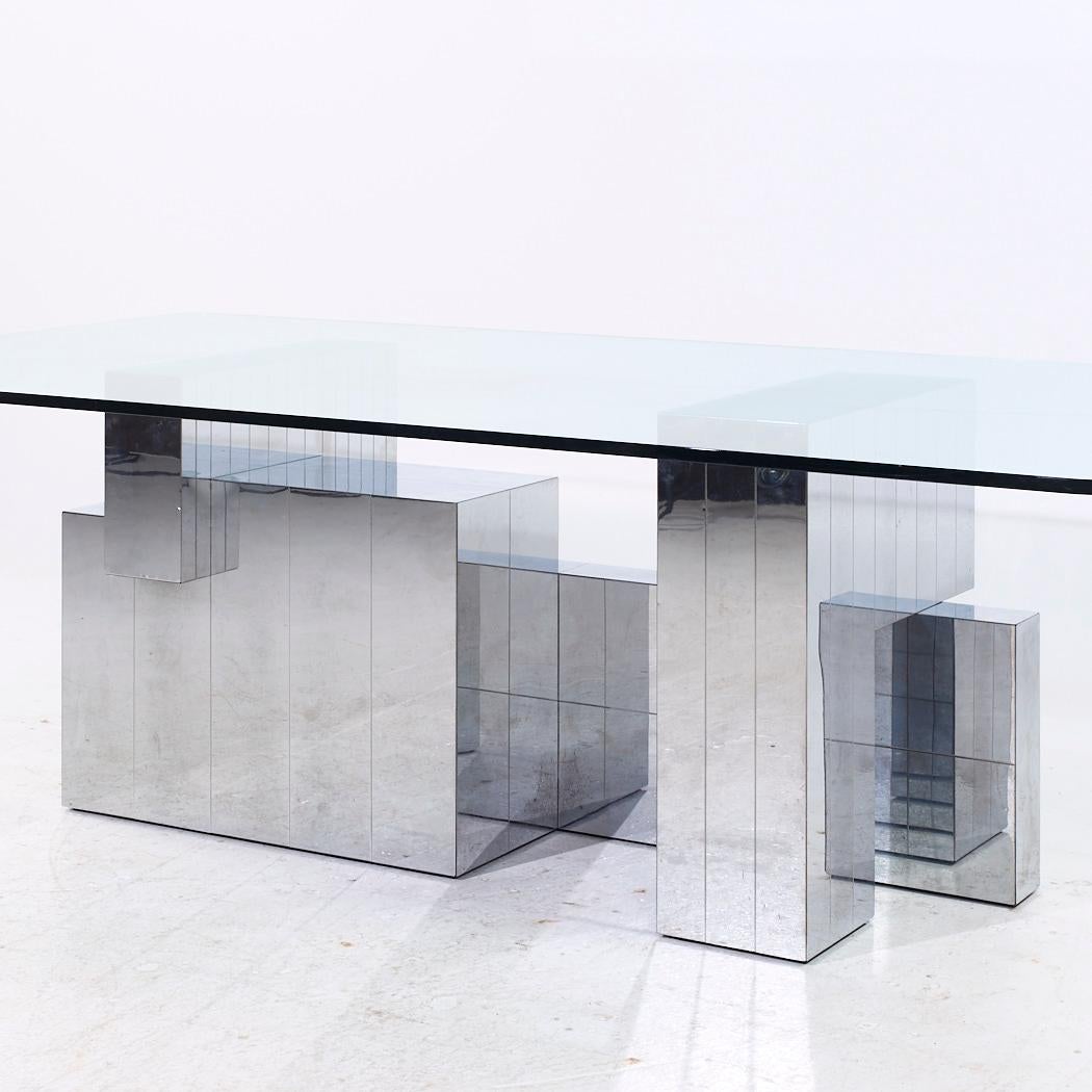 Paul Evans for Directional Mid Century Chrome Cityscape Dining Table Bon état - En vente à Countryside, IL
