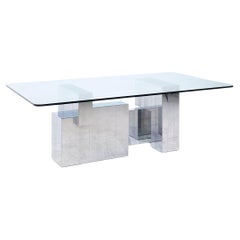 Paul Evans per Directional Tavolo da pranzo Cityscape cromato del metà del secolo scorso