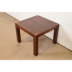 Paul Evans for Directional Mid-Century Modern Burl Wood Parsons Side Table, 1960
