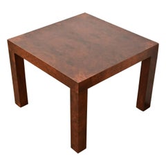 Paul Evans for Directional Mid-Century Modern Burl Wood Parsons Side Table, 1960