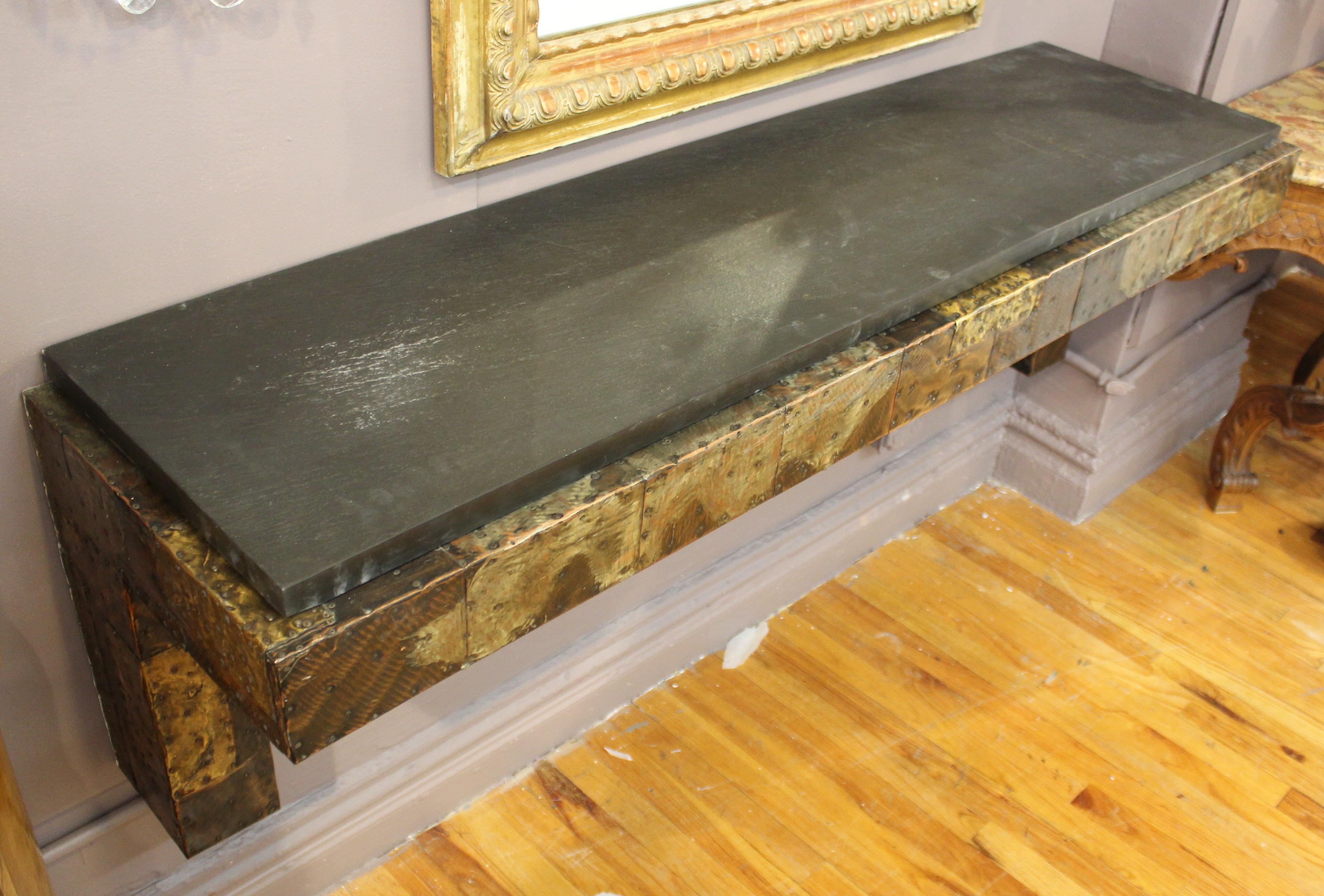 Paul Evans for Directional Modern Patchwork Wall-Mounted Console 4