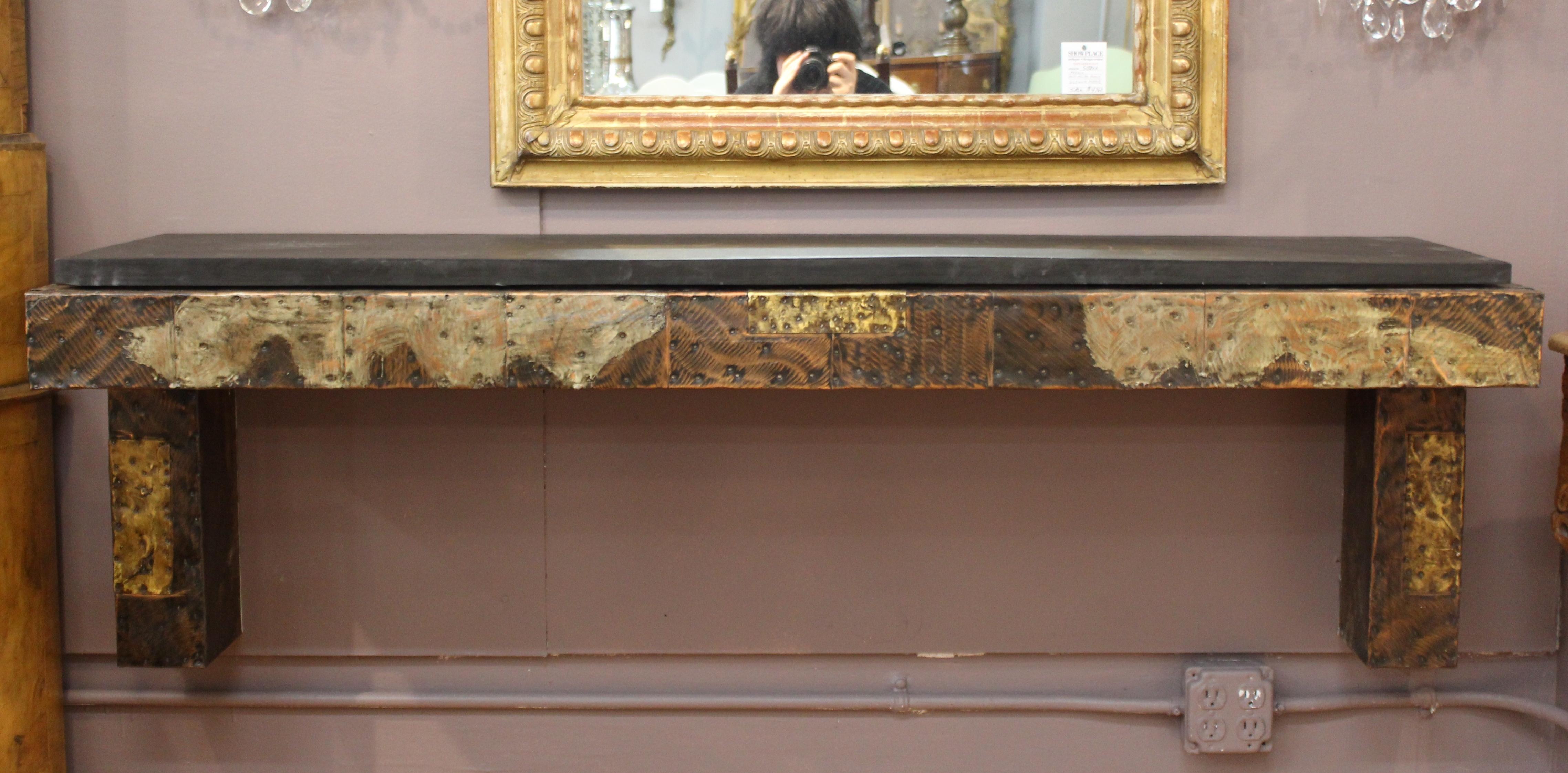 American Paul Evans for Directional Modern Patchwork Wall-Mounted Console