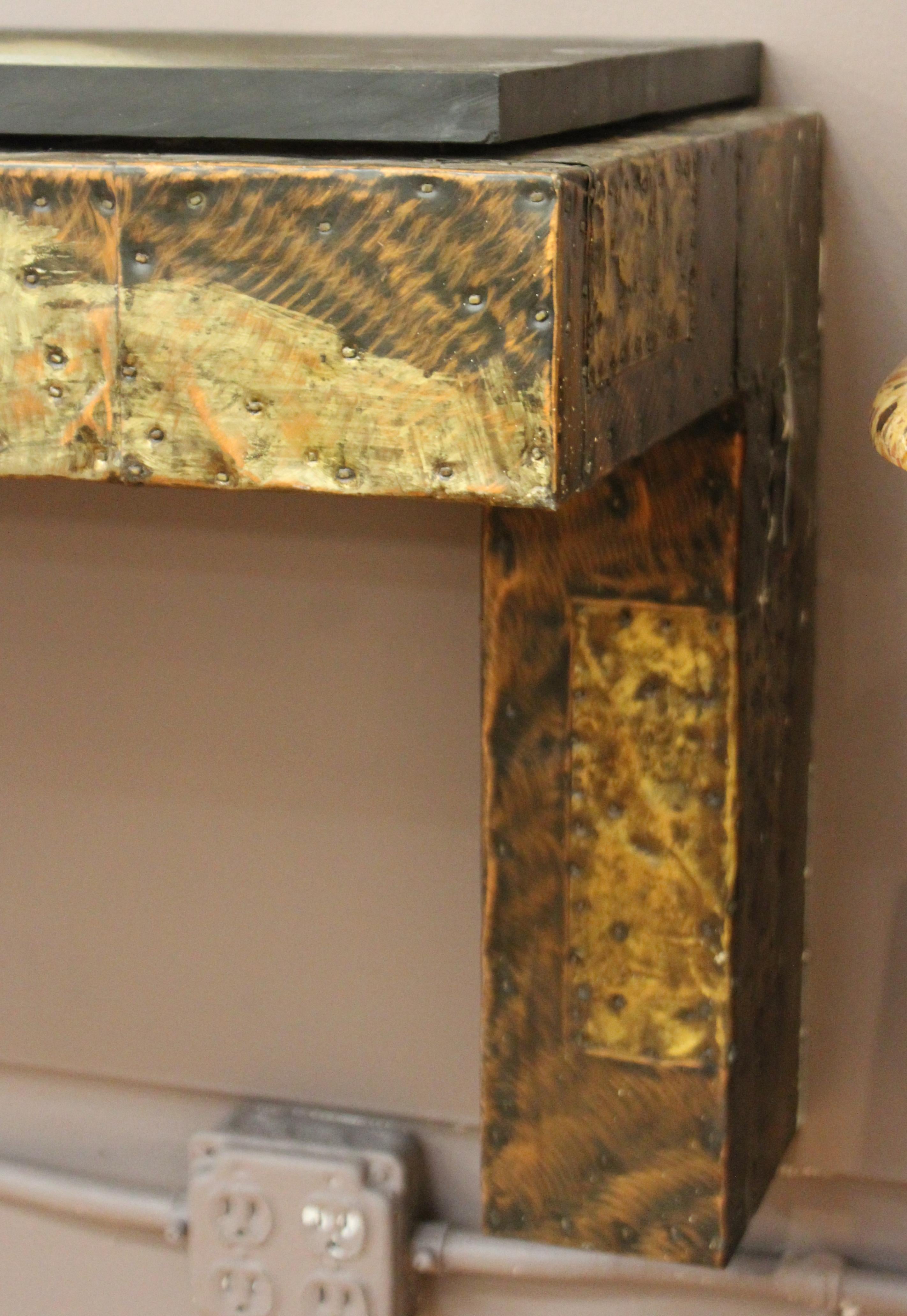 Paul Evans for Directional Modern Patchwork Wall-Mounted Console In Good Condition In Astoria, NY