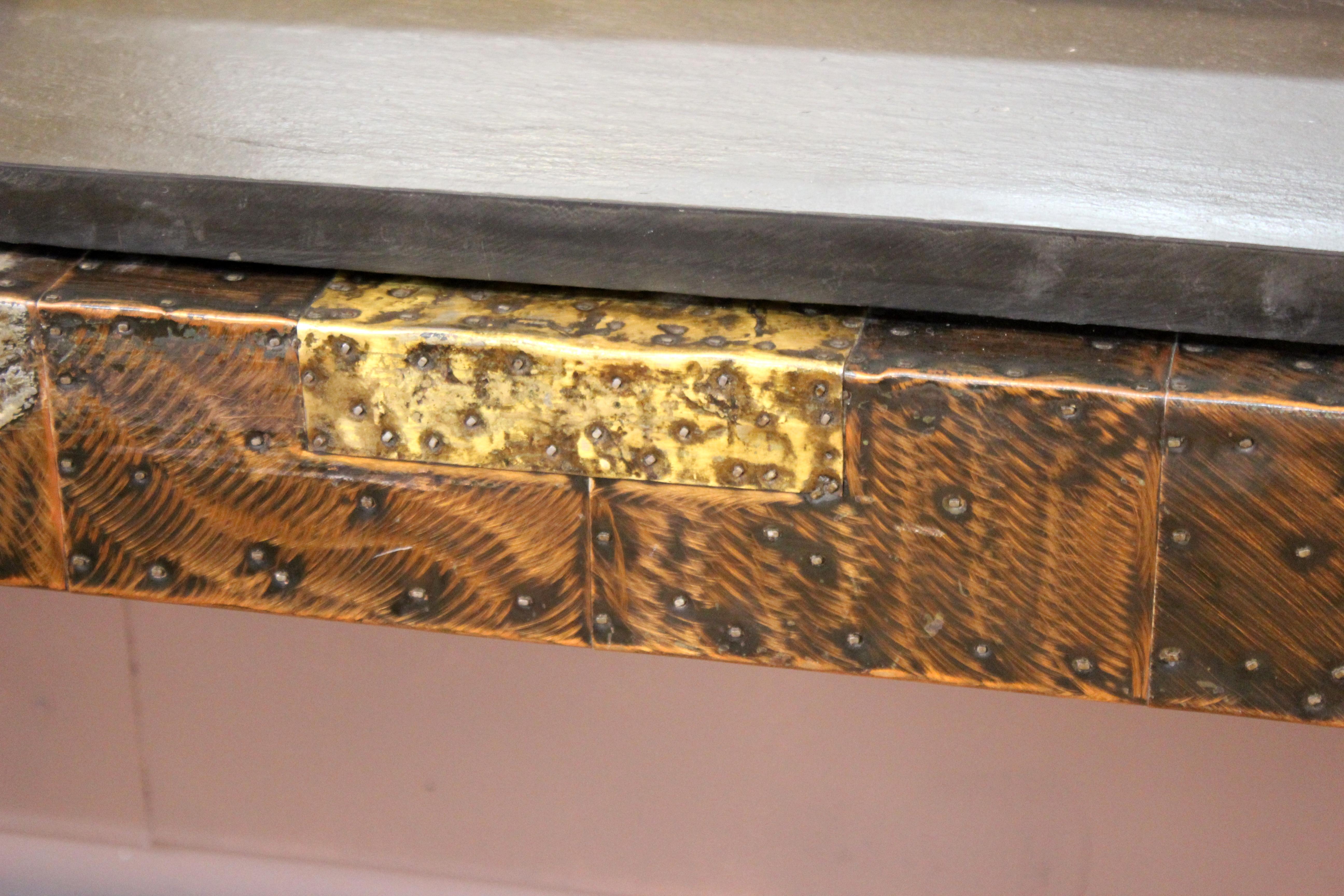 Late 20th Century Paul Evans for Directional Modern Patchwork Wall-Mounted Console