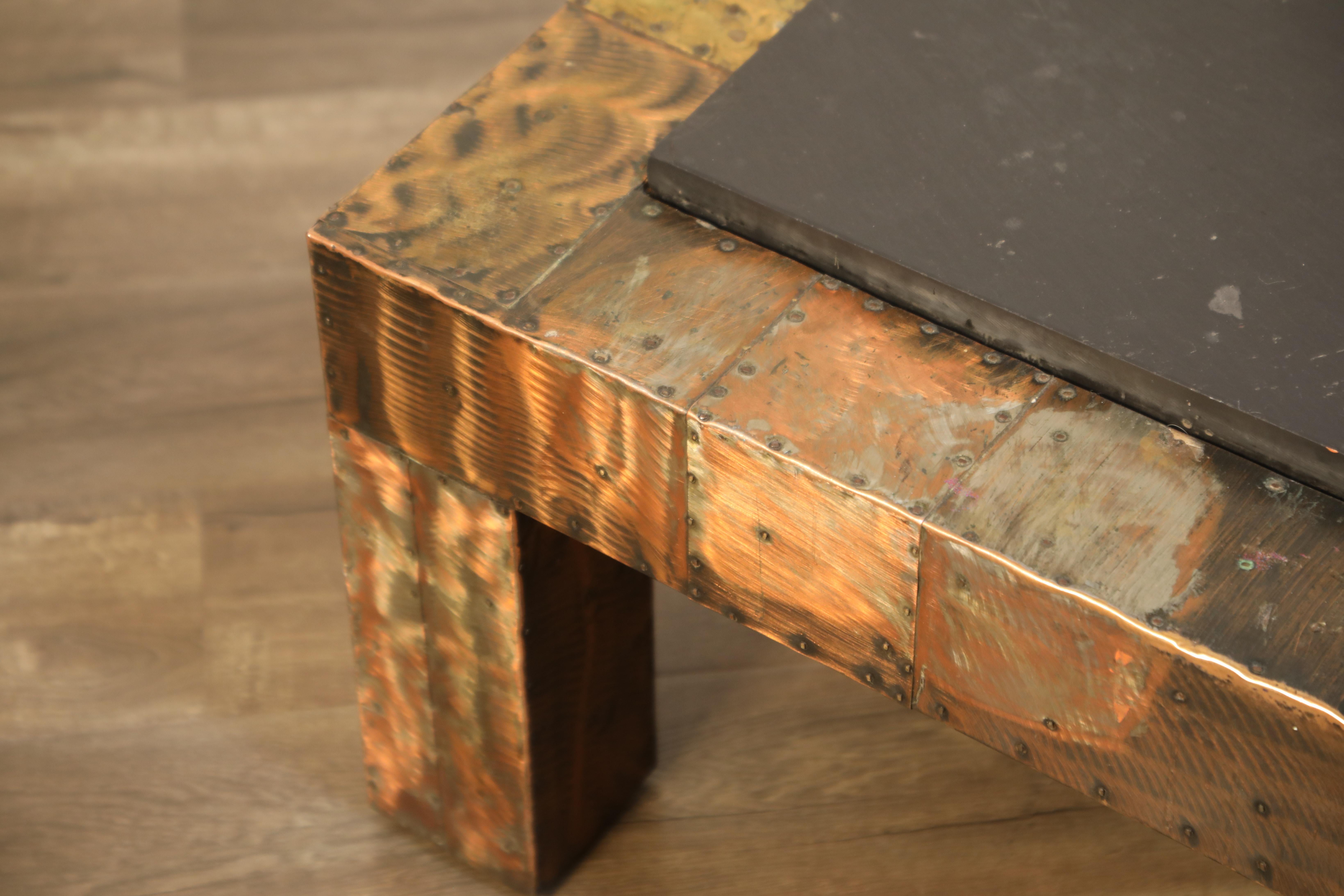 Paul Evans for Directional Patchwork Copper Coffee Table with Slate Top, 1970s 5