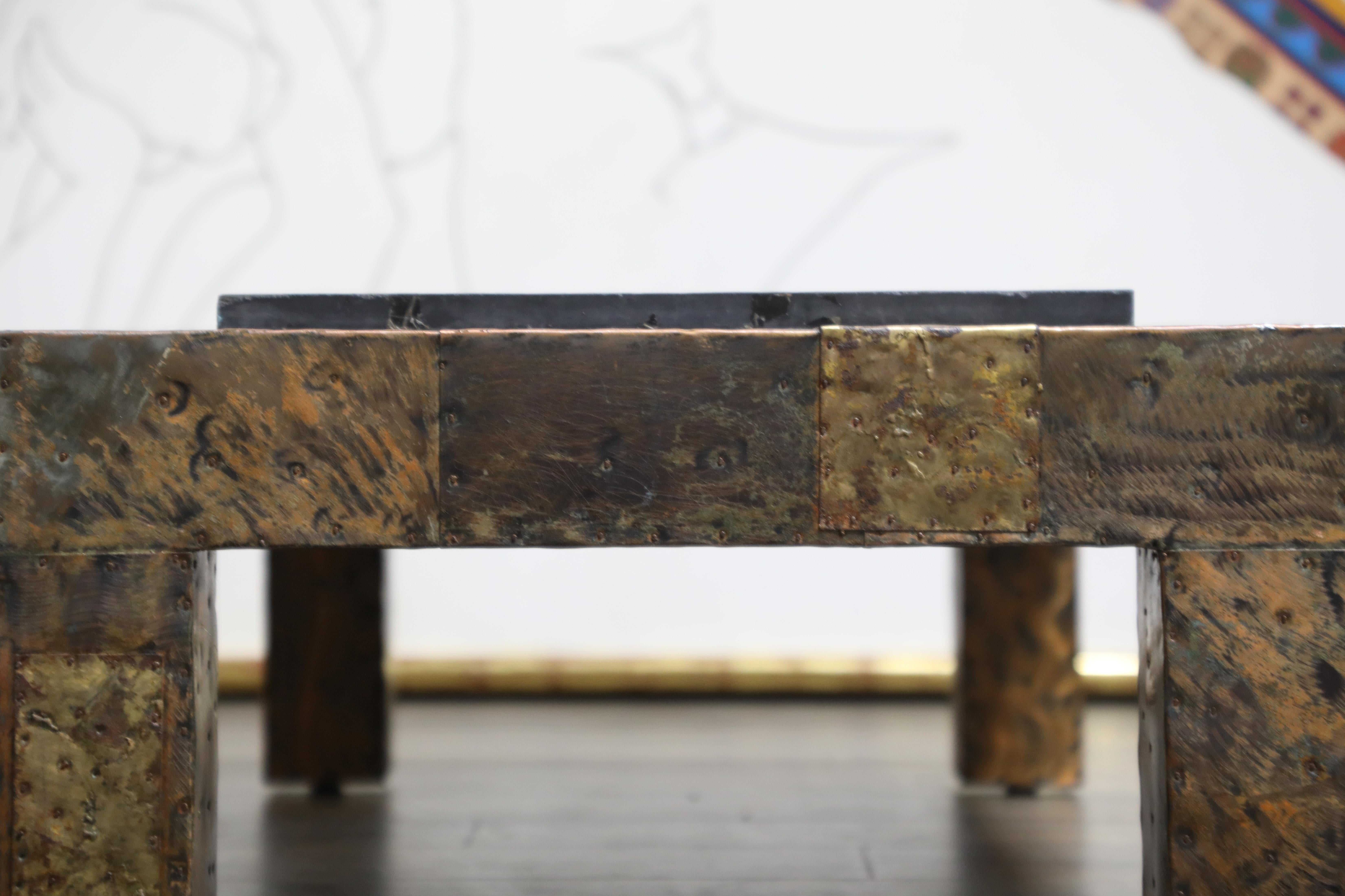 Paul Evans for Directional Patchwork Copper Coffee Table with Slate Top, 1970s 3