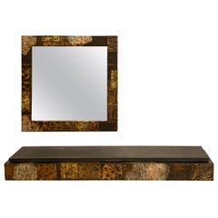 Paul Evans for Directional, Patchwork Mirror and Console