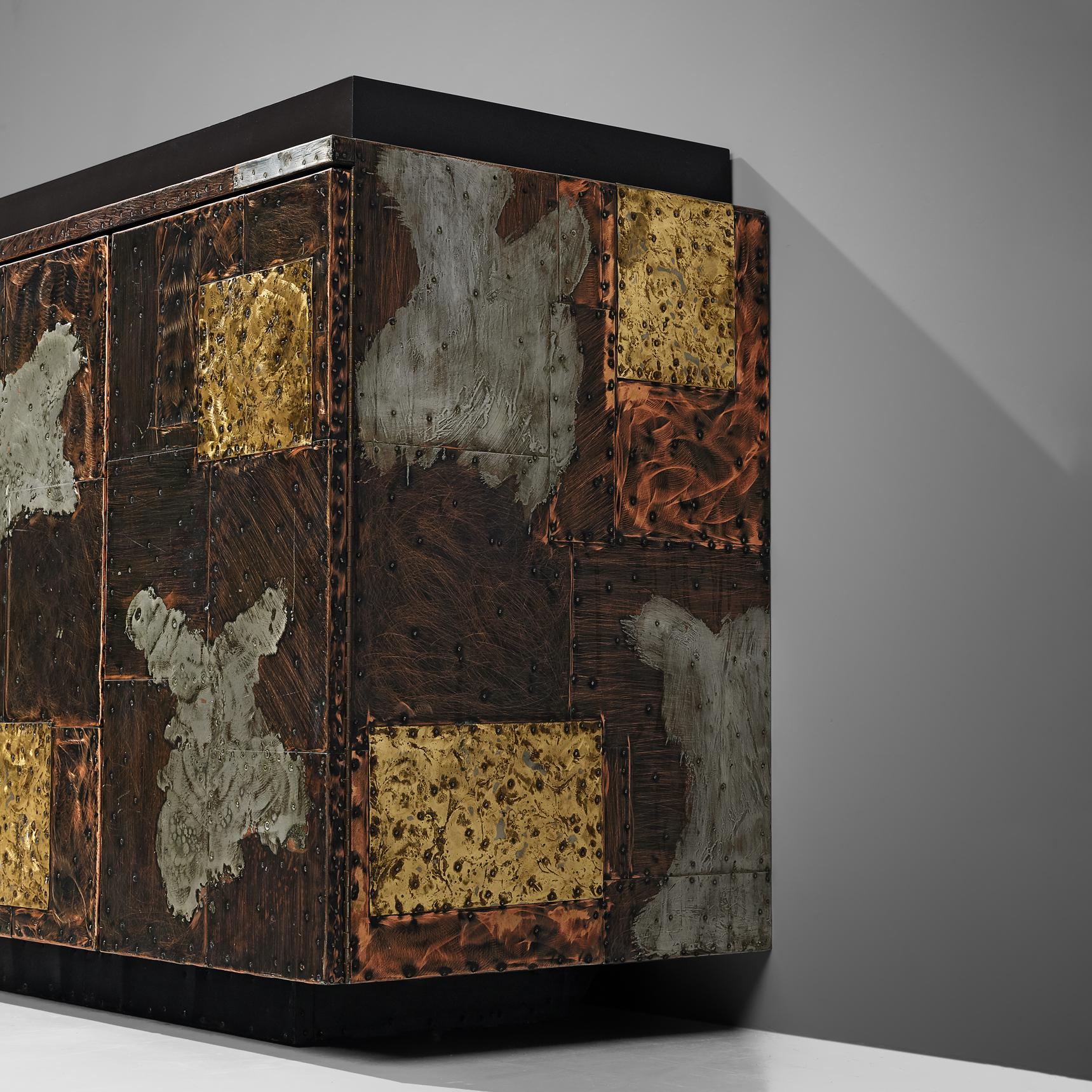 Paul Evans for Directional 'Patchwork' Sideboard In Good Condition In Waalwijk, NL