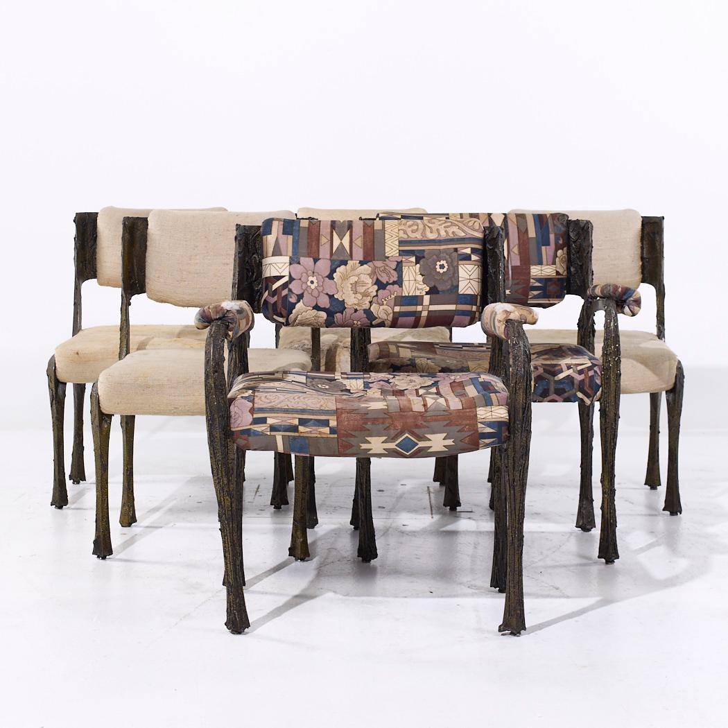 Paul Evans for Directional PE-105/106 Chaises en bronze Stalagmite du milieu du siècle - Lot de 6

Chaque fauteuil sans accoudoir mesure : 21 large x 23 profond x 32.5 haut, avec une hauteur d'assise de 18 pouces.
Chaque fauteuil capitaine mesure :