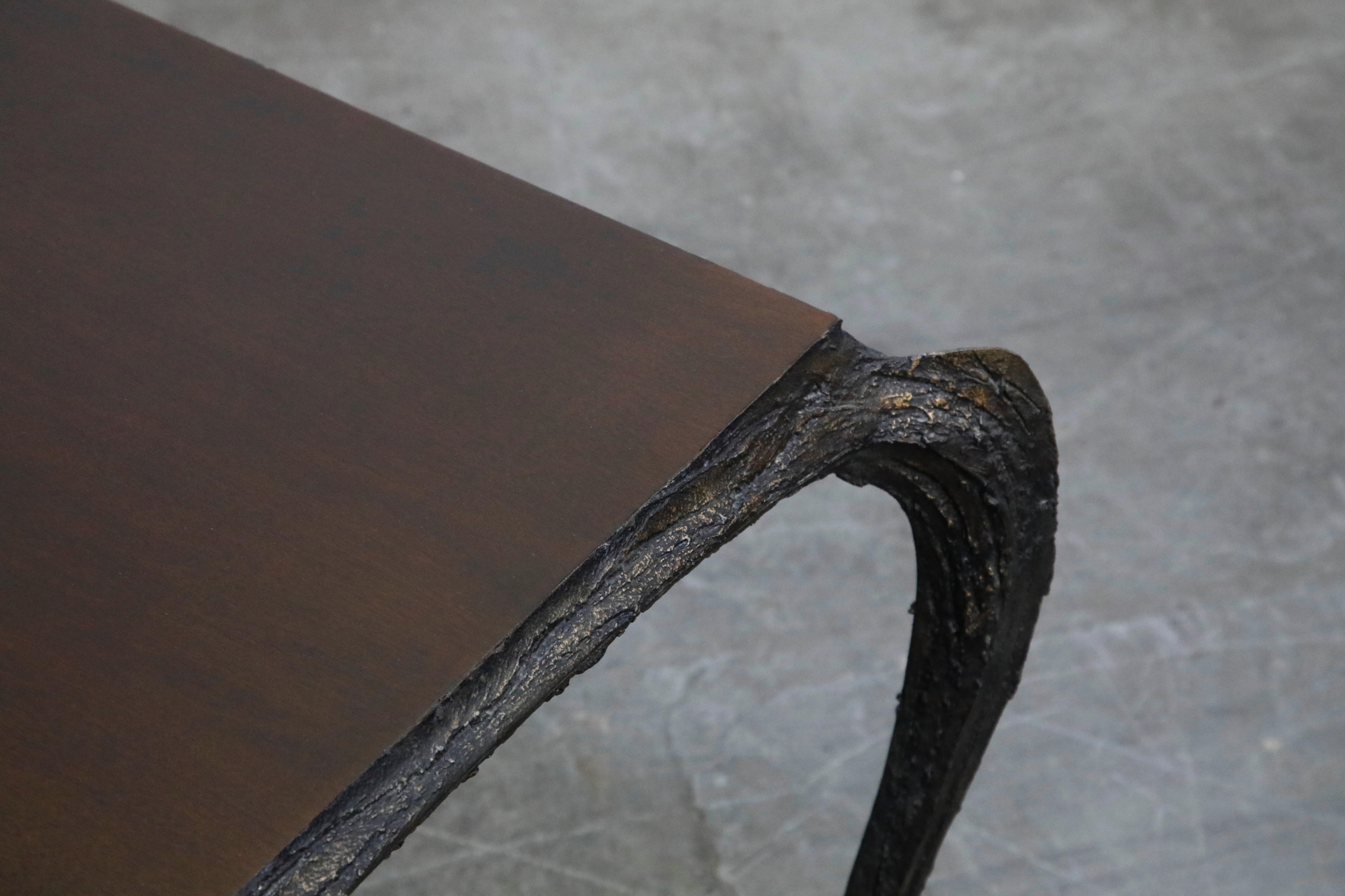Paul Evans for Directional #PE-114 Sculpted Bronze Cafe Dining Table, circa 1968 9
