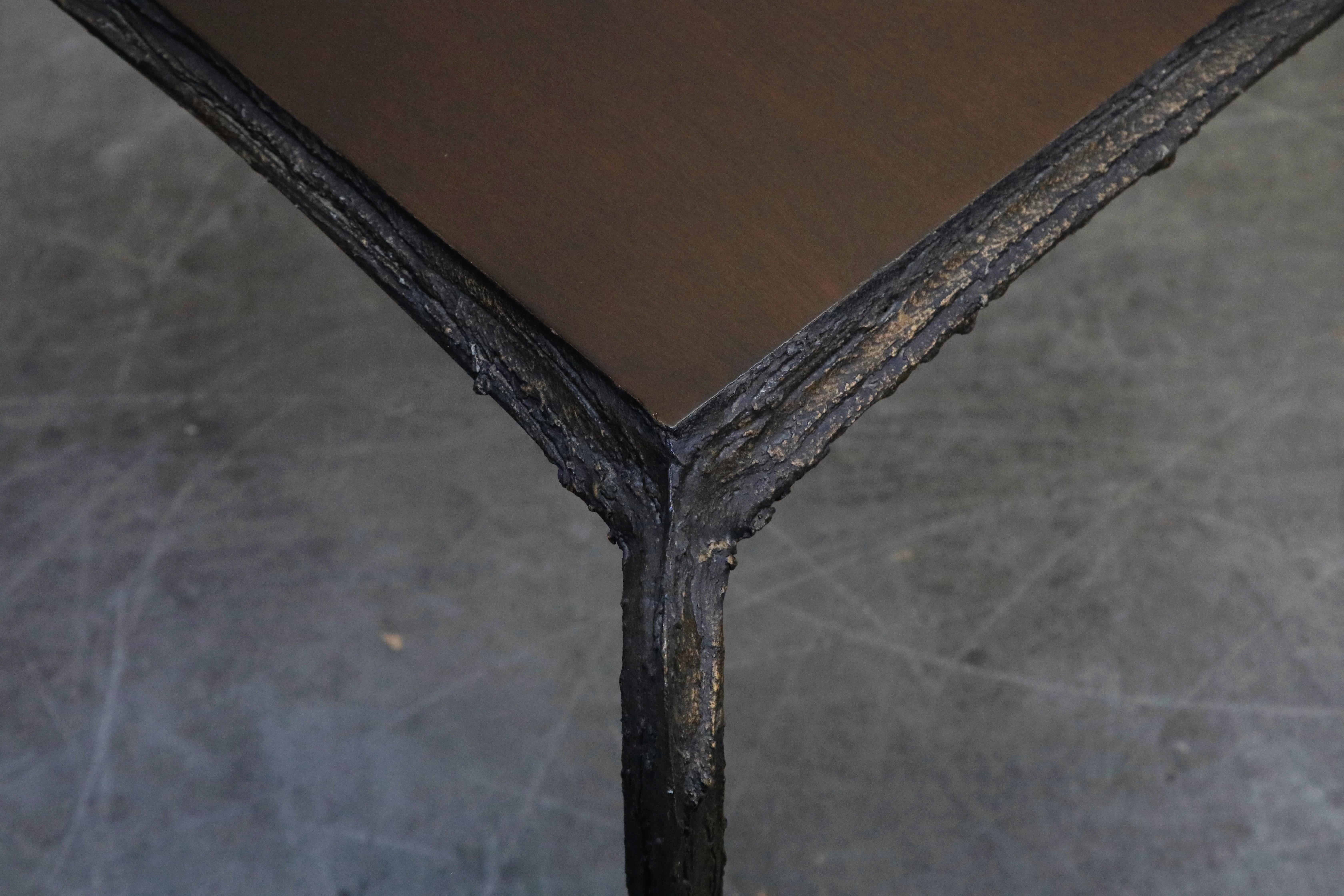 Paul Evans for Directional #PE-114 Sculpted Bronze Cafe Dining Table, circa 1968 12