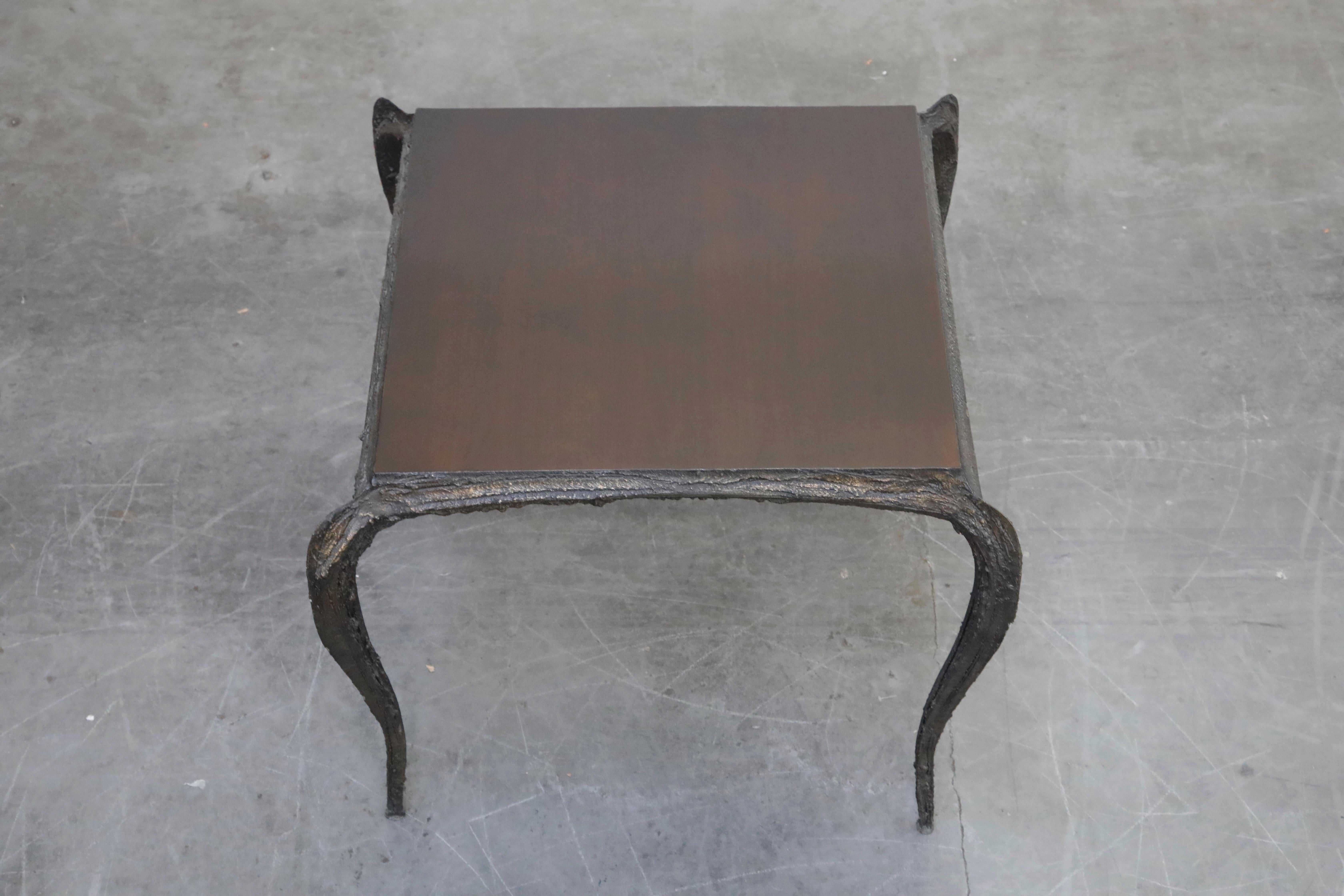 Late 20th Century Paul Evans for Directional #PE-114 Sculpted Bronze Cafe Dining Table, circa 1968