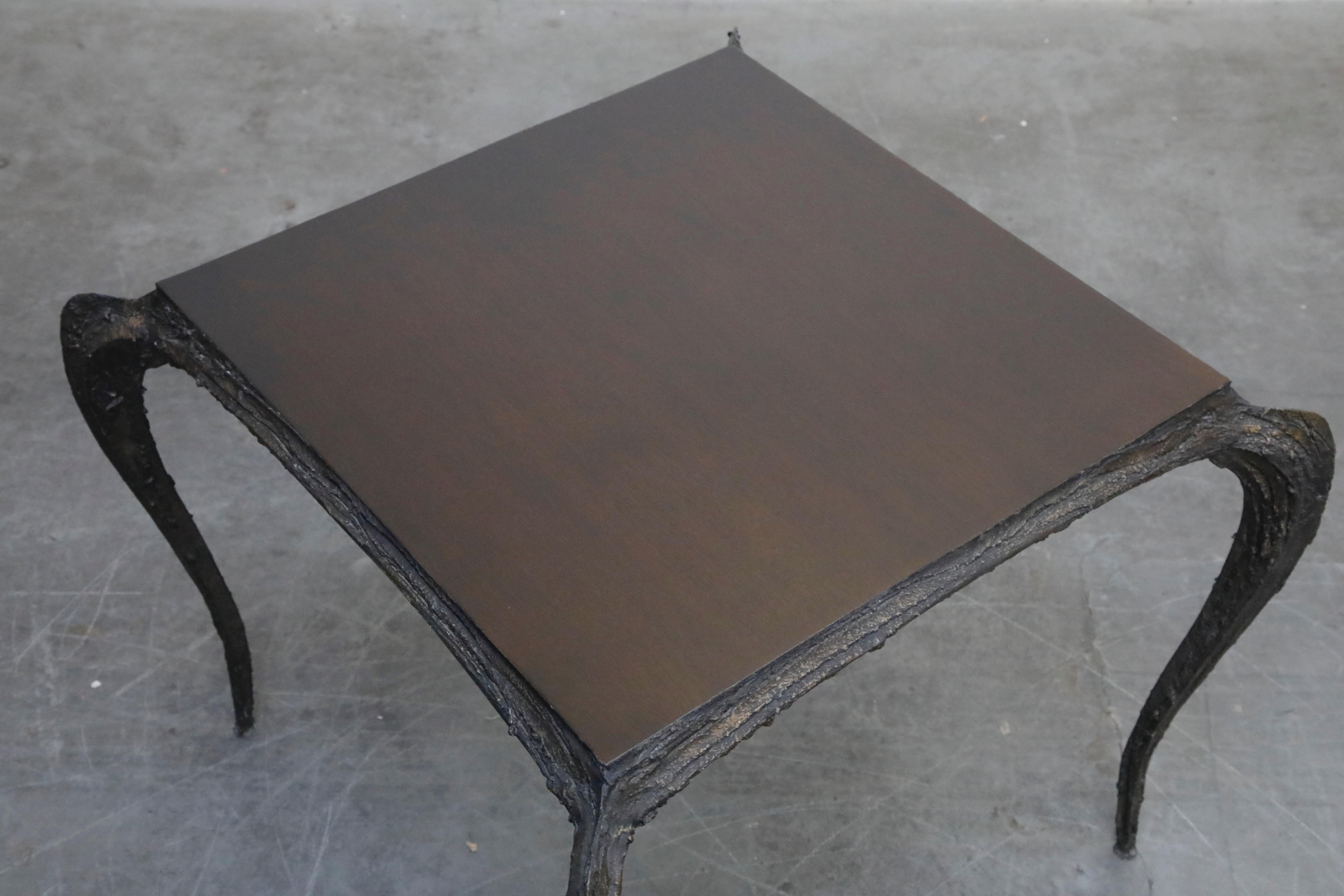 Paul Evans for Directional #PE-114 Sculpted Bronze Cafe Dining Table, circa 1968 2