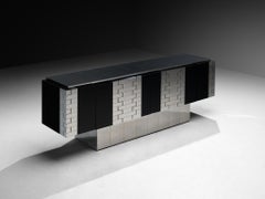 Paul Evans for Directional Rare 'Cityscape' 'Steel Hinged' Sideboard in Chrome