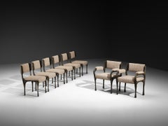 Paul Evans for Directional Sculpted Bronze Dining Chairs
