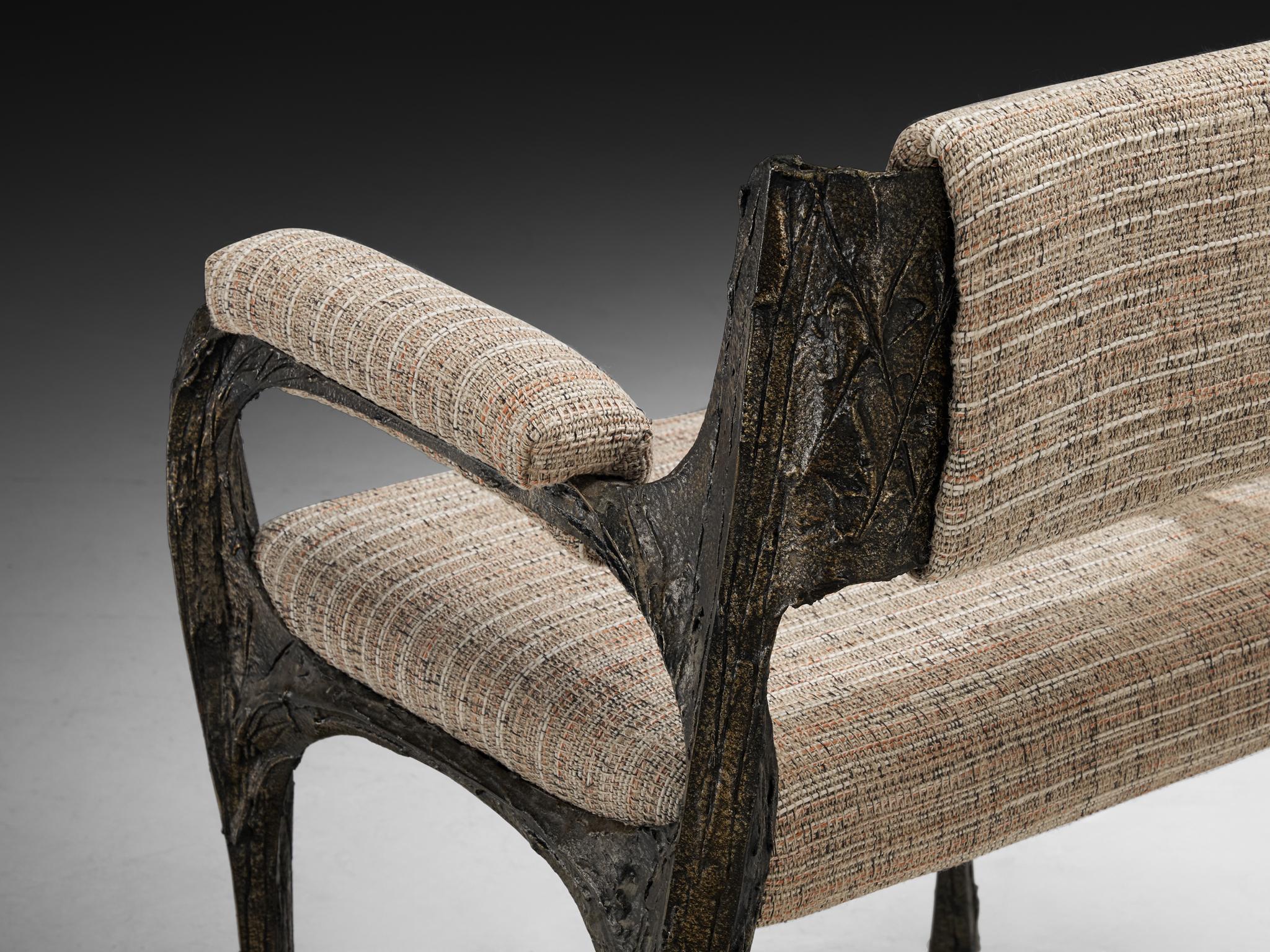 Paul Evans for Directional Sculpted Bronze Dining Chairs In Good Condition For Sale In Waalwijk, NL