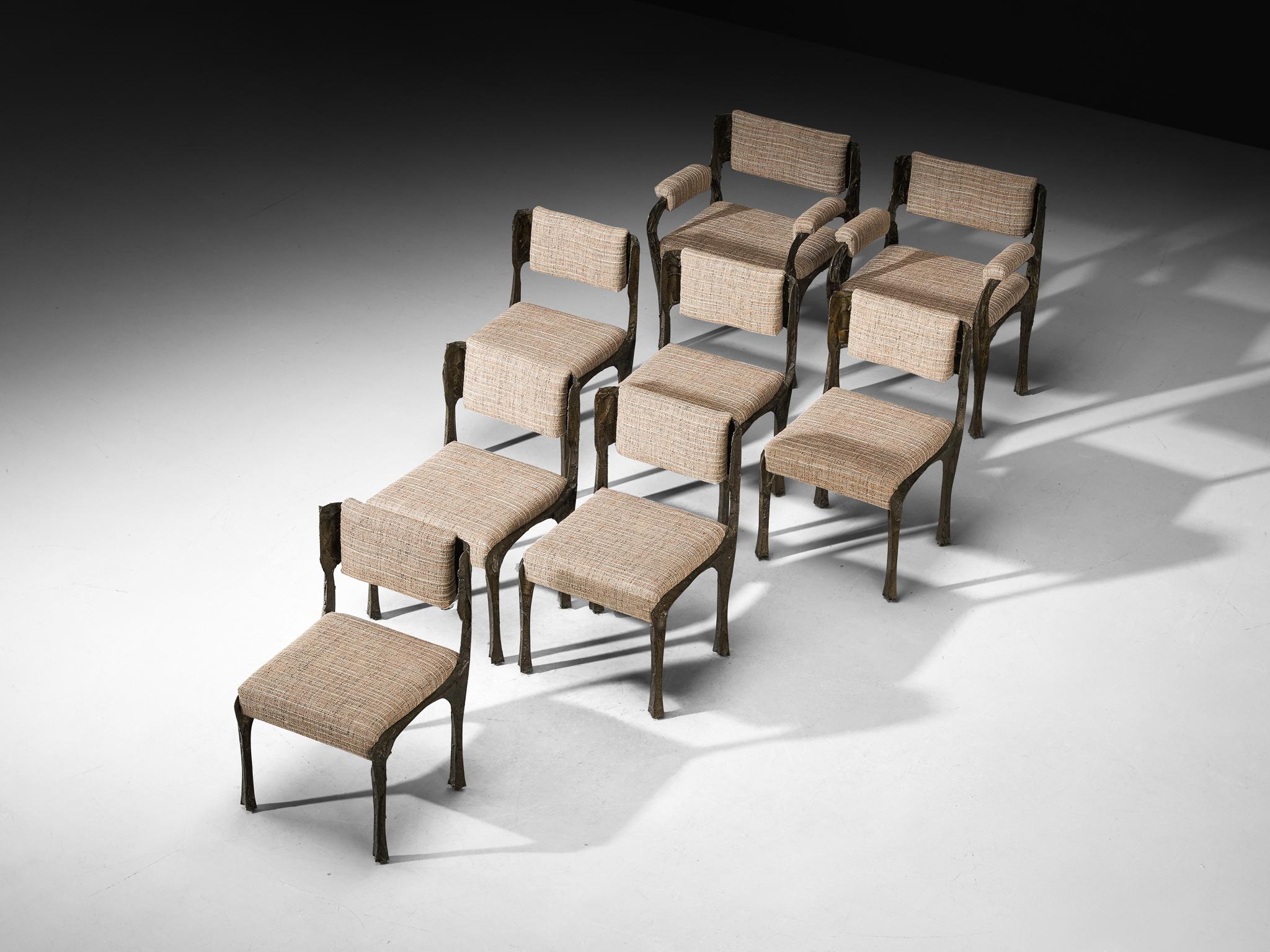 Paul Evans for Directional Sculpted Bronze Dining Chairs For Sale 1