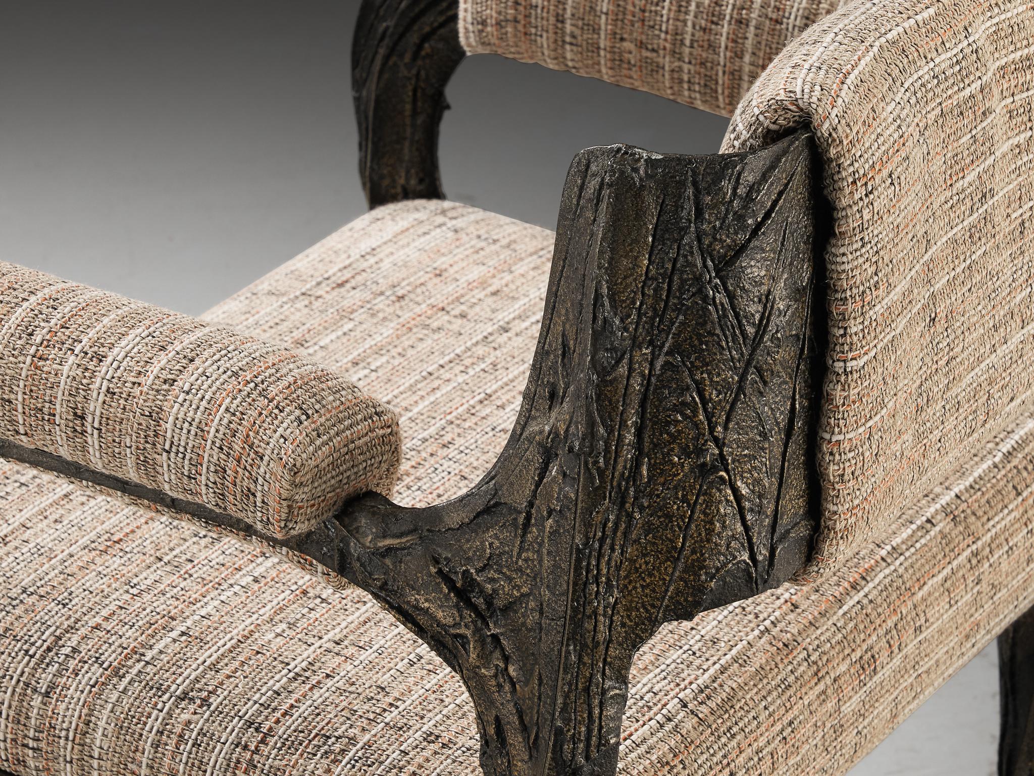 Paul Evans for Directional Sculpted Bronze Dining Chairs For Sale 2