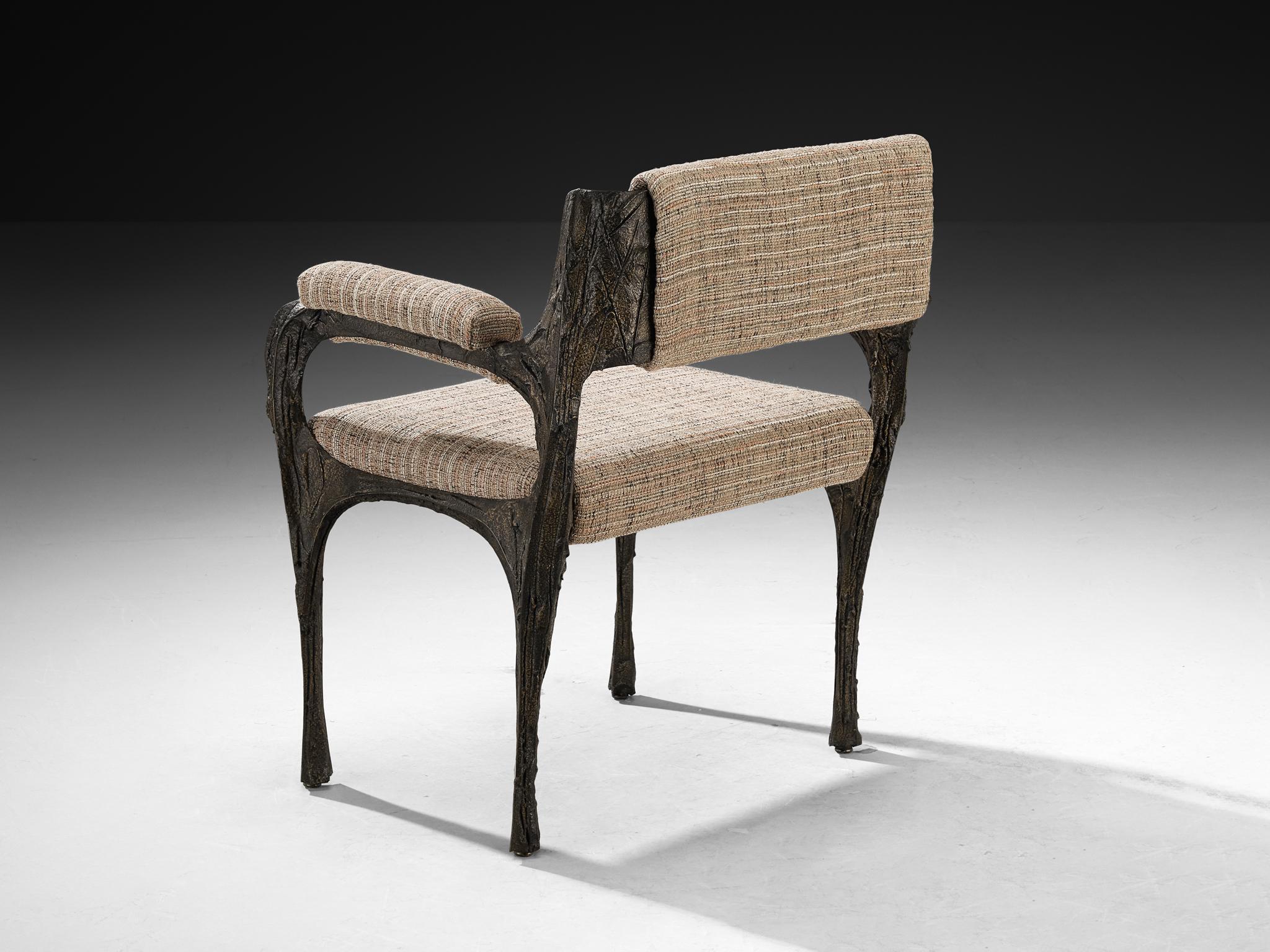 Paul Evans for Directional Sculpted Bronze Dining Chairs For Sale 3