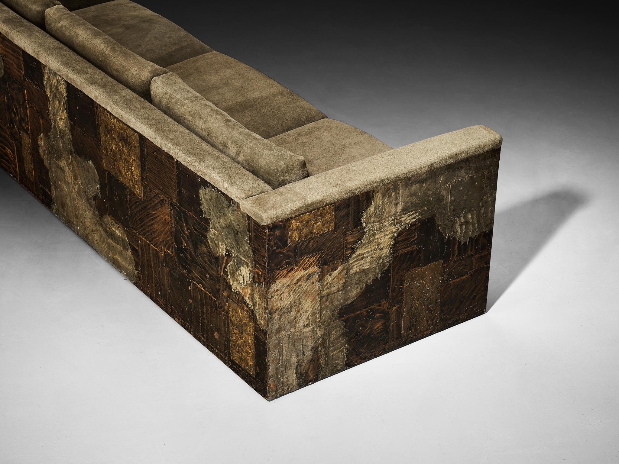 Paul Evans for Paul Evans Studio Custom-Made ‘Patchwork’ Sofa For Sale 3