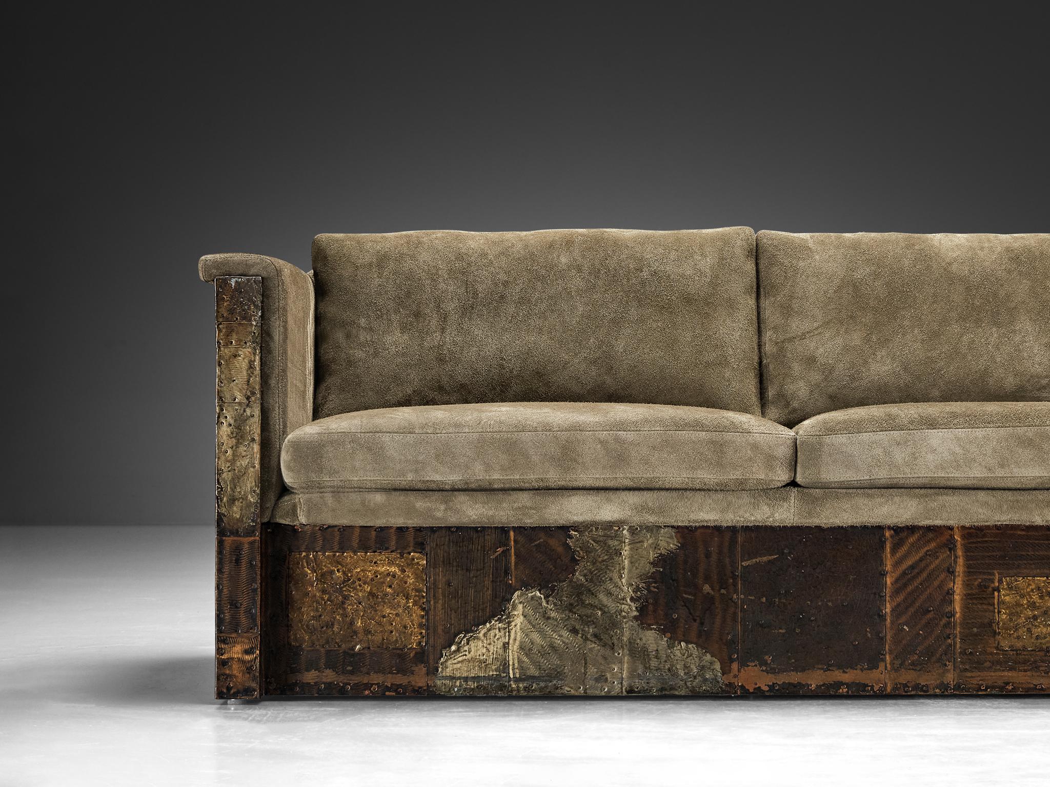 Post-Modern Paul Evans for Paul Evans Studio Custom-Made ‘Patchwork’ Sofa  For Sale