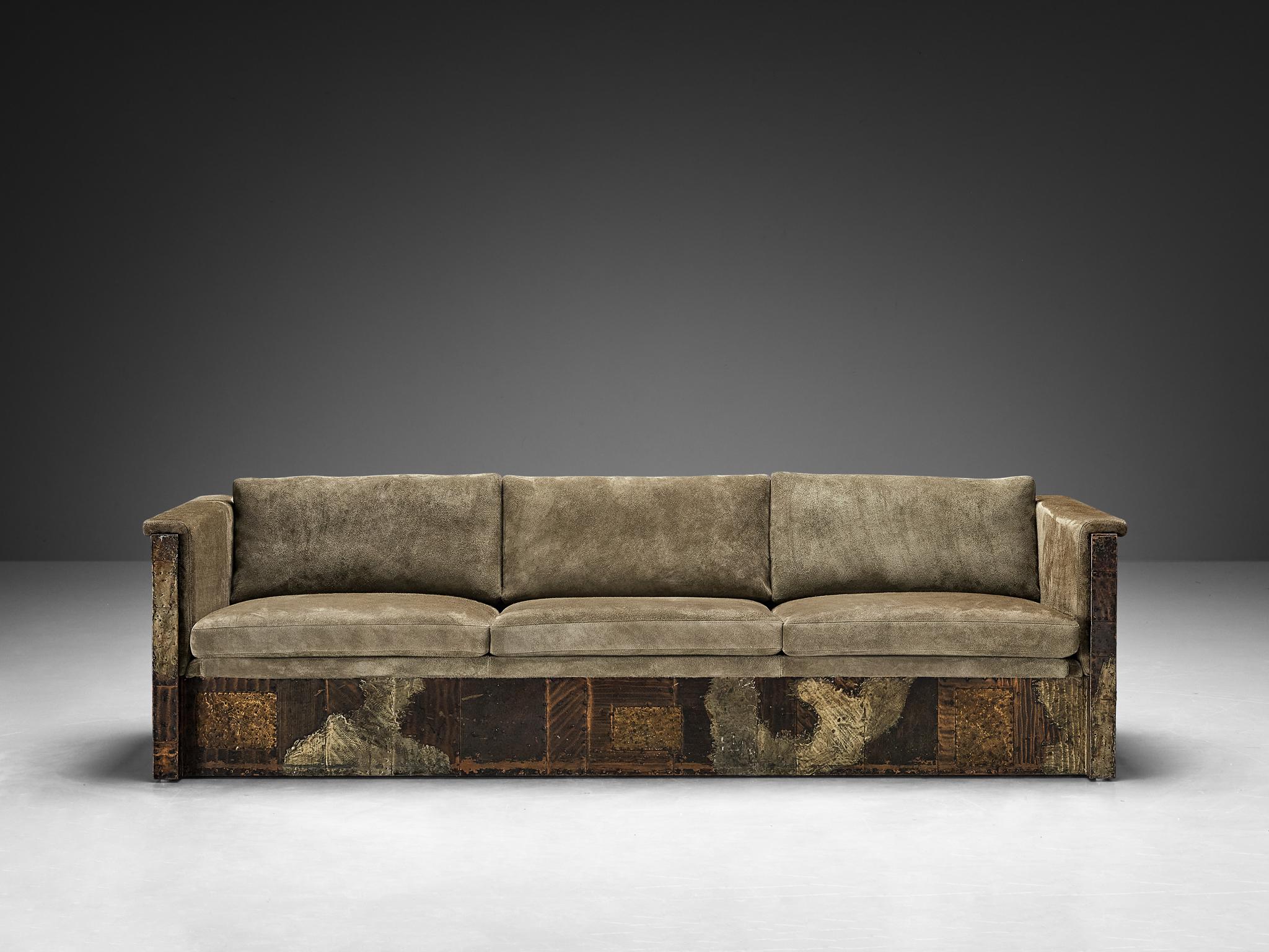 American Paul Evans for Paul Evans Studio Custom-Made ‘Patchwork’ Sofa  For Sale