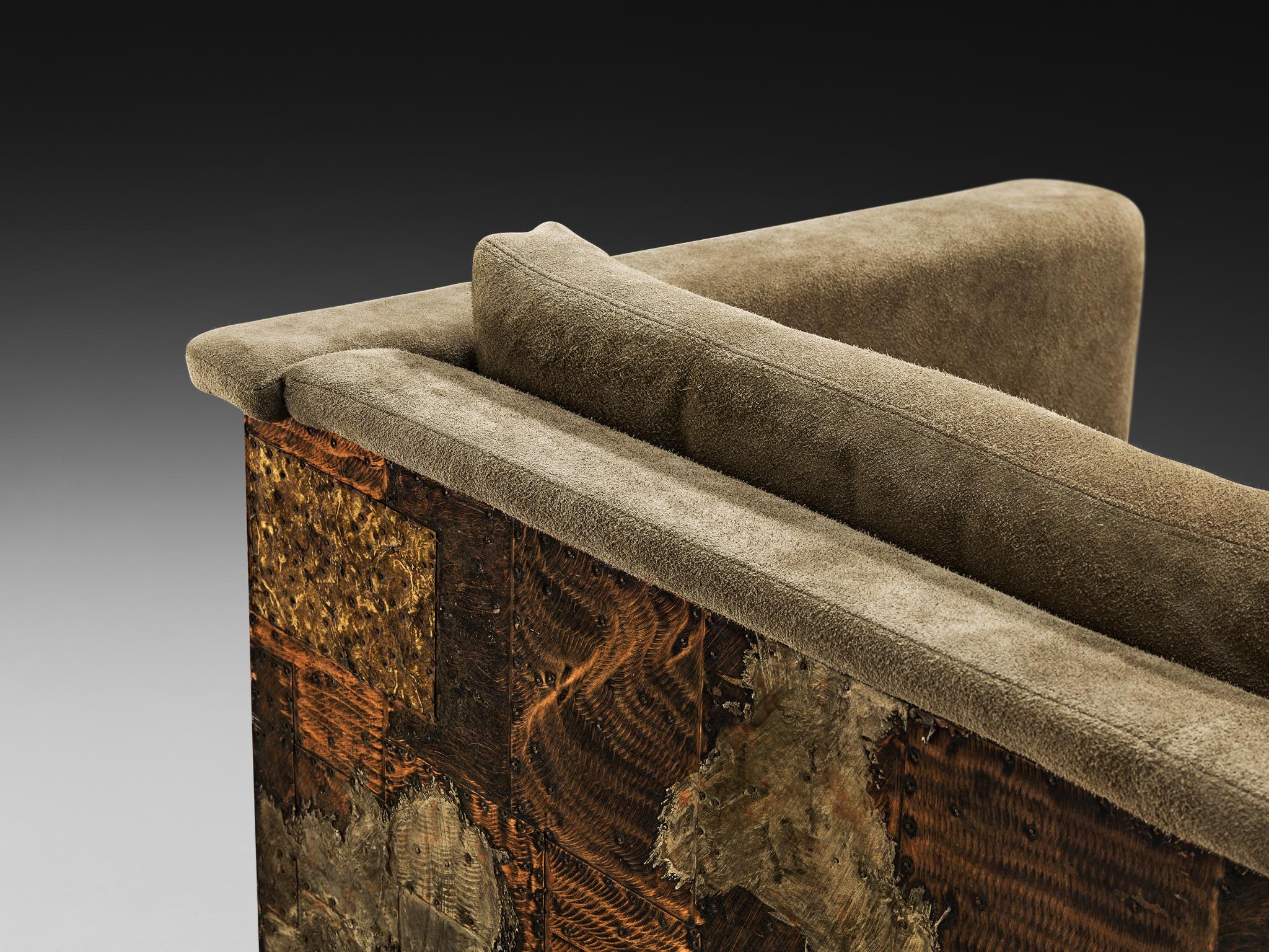 American Paul Evans for Paul Evans Studio Custom-Made ‘Patchwork’ Sofa For Sale