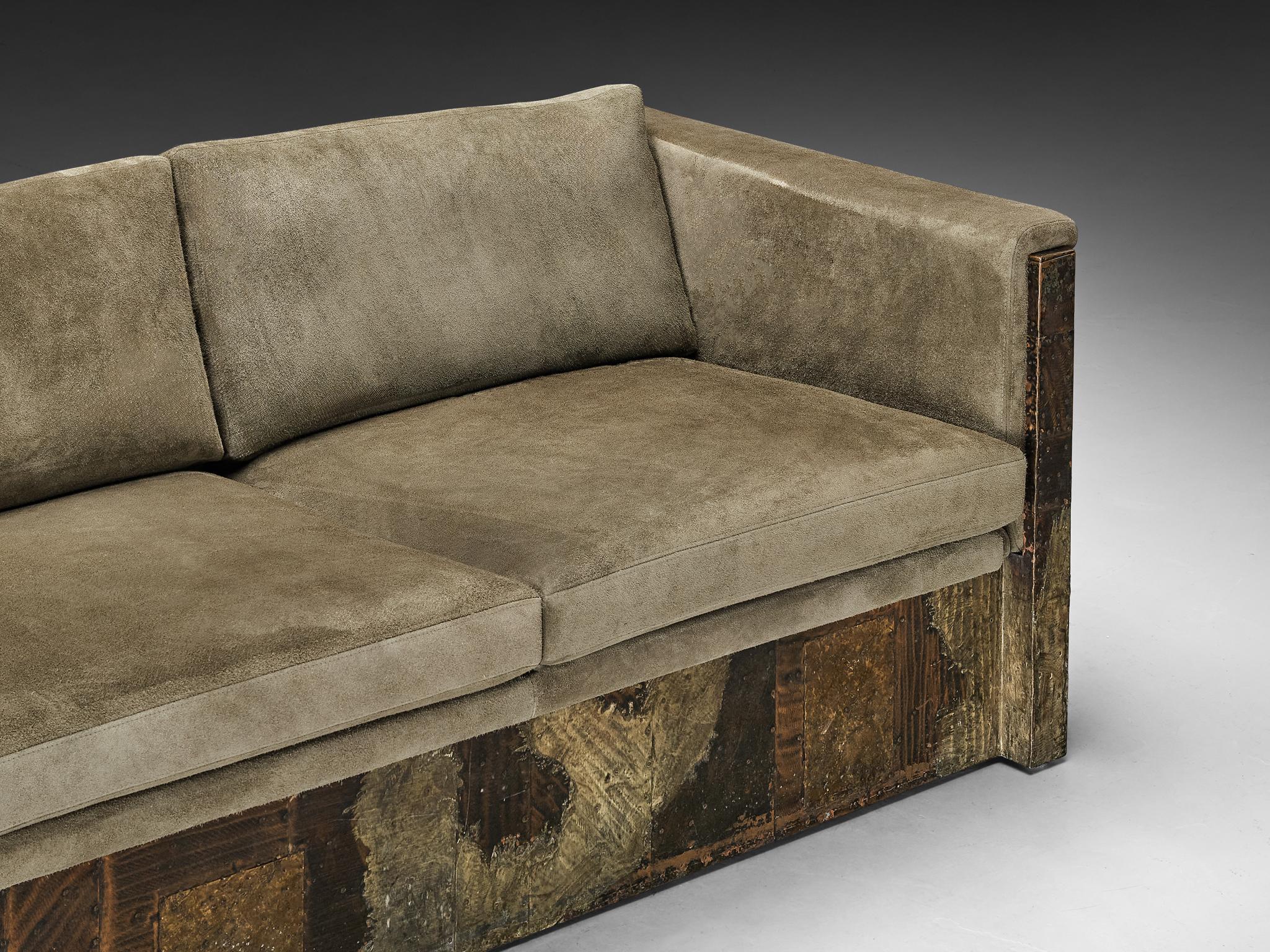 Late 20th Century Paul Evans for Paul Evans Studio Custom-Made ‘Patchwork’ Sofa  For Sale