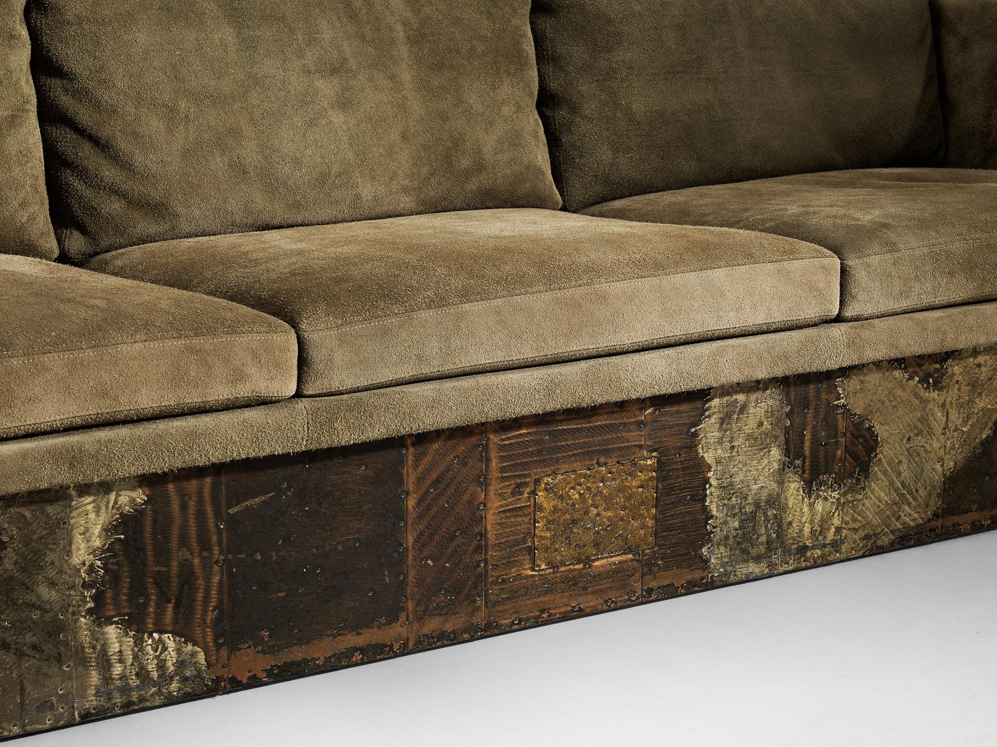 Paul Evans for Paul Evans Studio Custom-Made ‘Patchwork’ Sofa For Sale 1