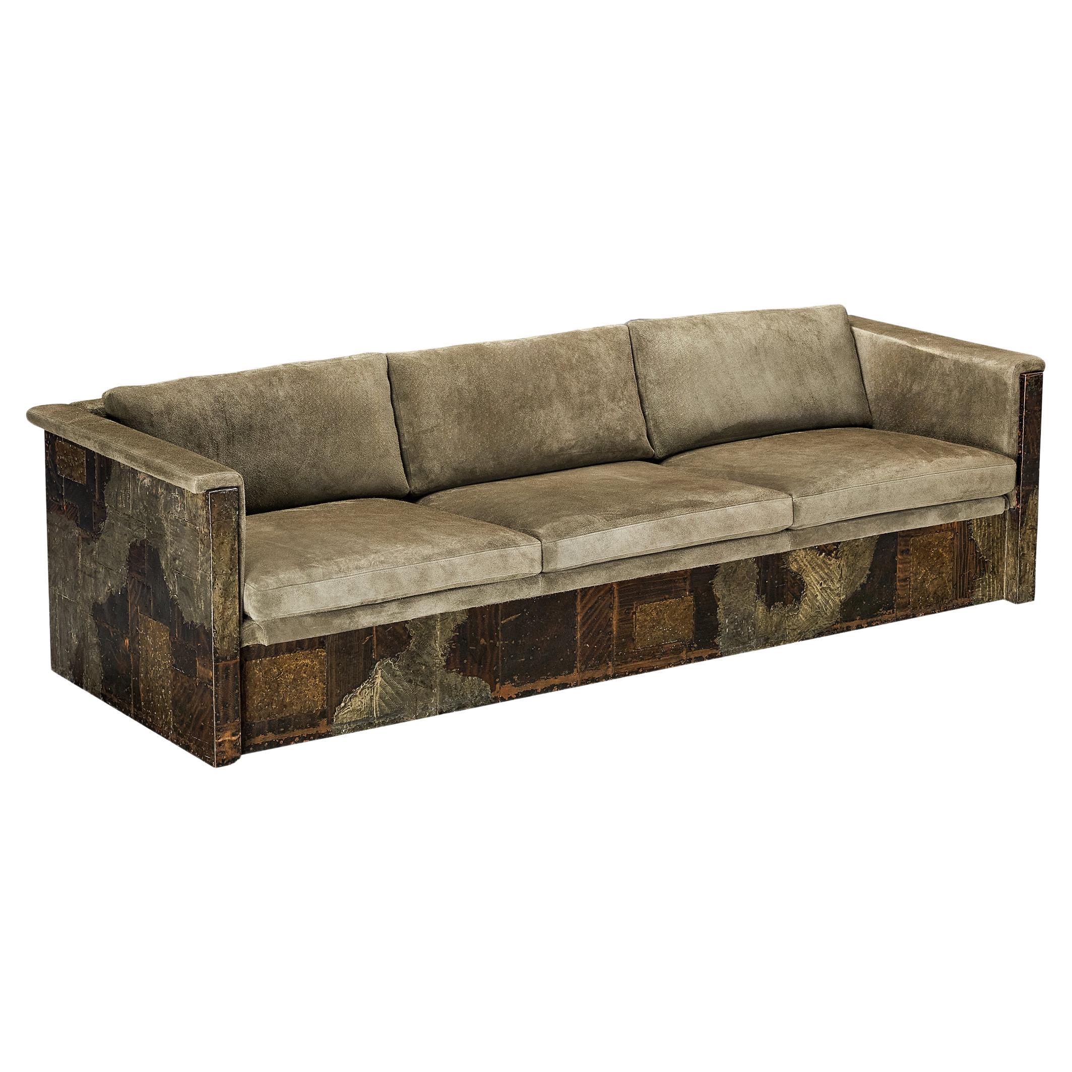 Paul Evans for Paul Evans Studio Custom-Made ‘Patchwork’ Sofa  For Sale
