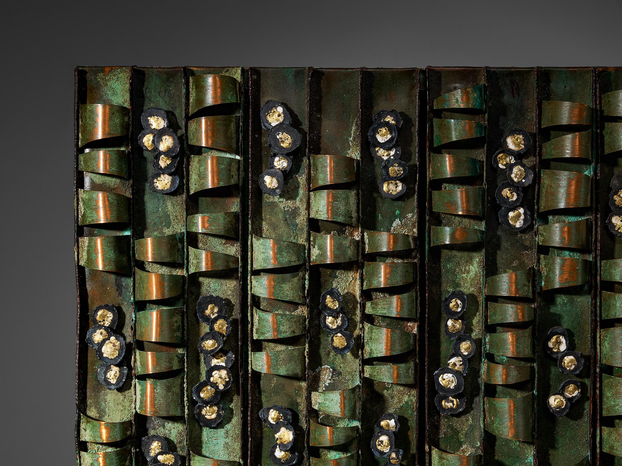 Mid-Century Modern Paul Evans for Paul Evans Studio Early and Rare Loop Cabinet in Copper For Sale