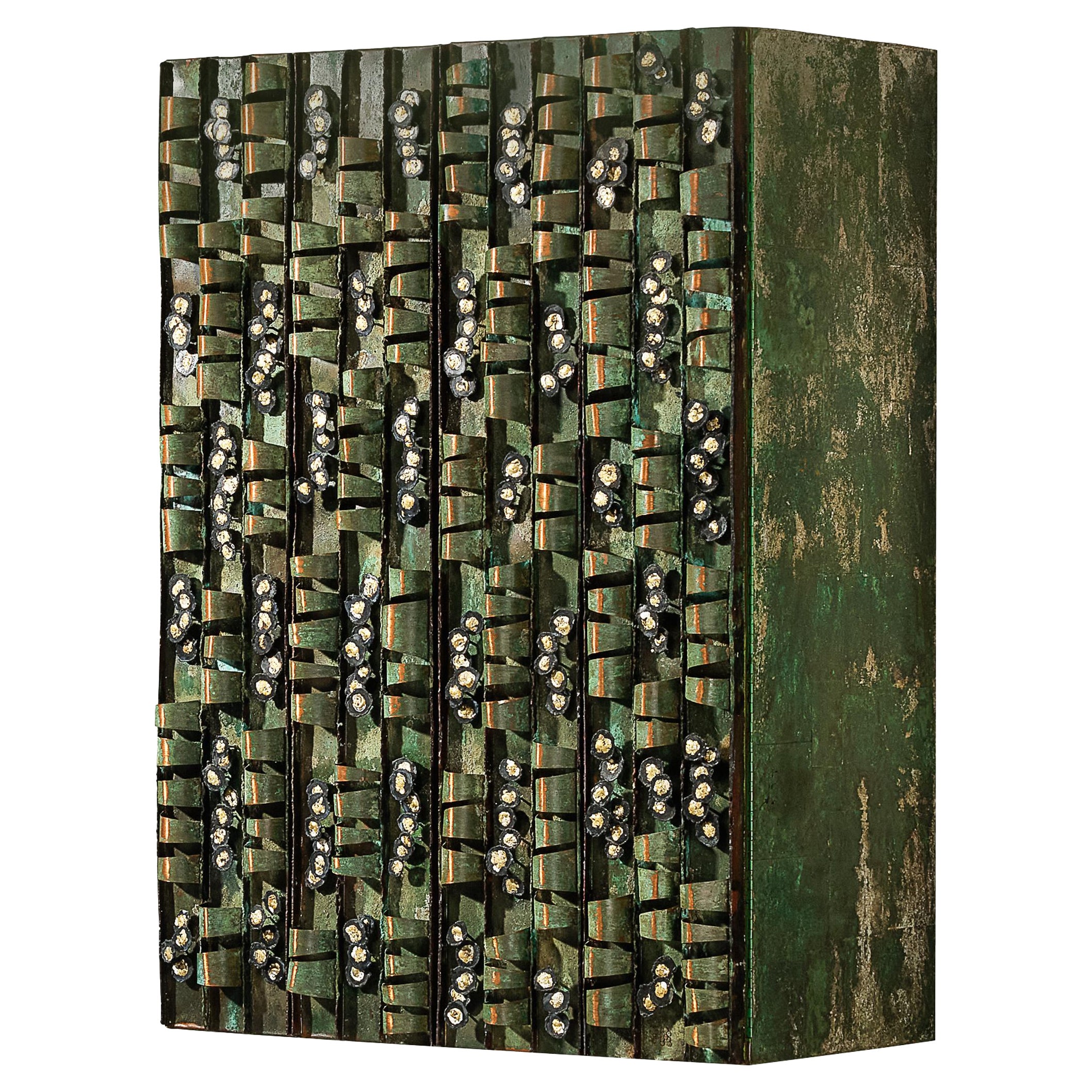Paul Evans for Paul Evans Studio Early and Rare Loop Cabinet in Verdigris Copper