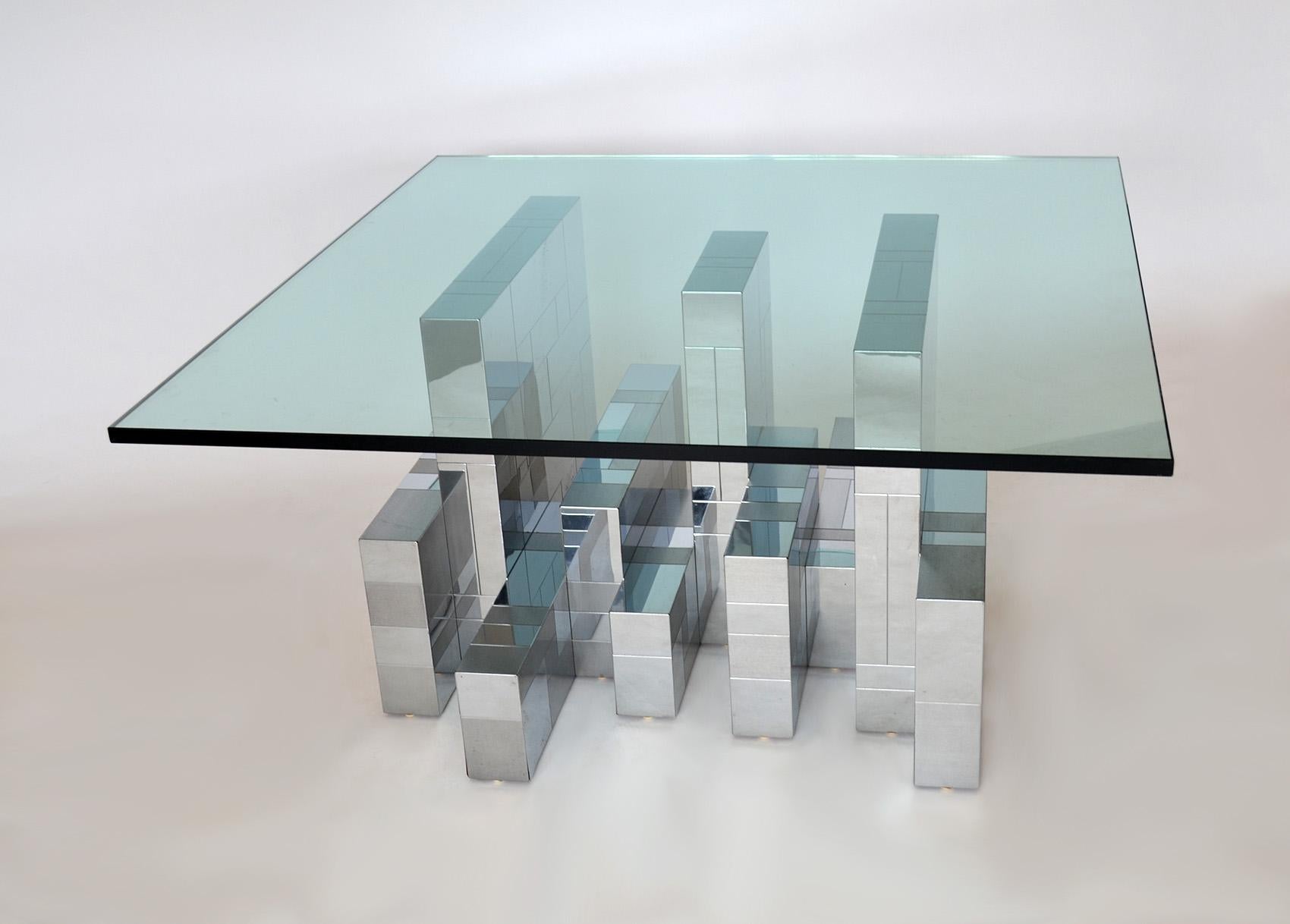 Table basse Cityscape en verre et chrome de Paul Evans pour Directional 1970s
Paysage urbain des années 1970 pour la table du mobilier Directional par Paul Evans. Patchwork de carreaux de chrome et d'acier brossé sur bois avec plateau en verre