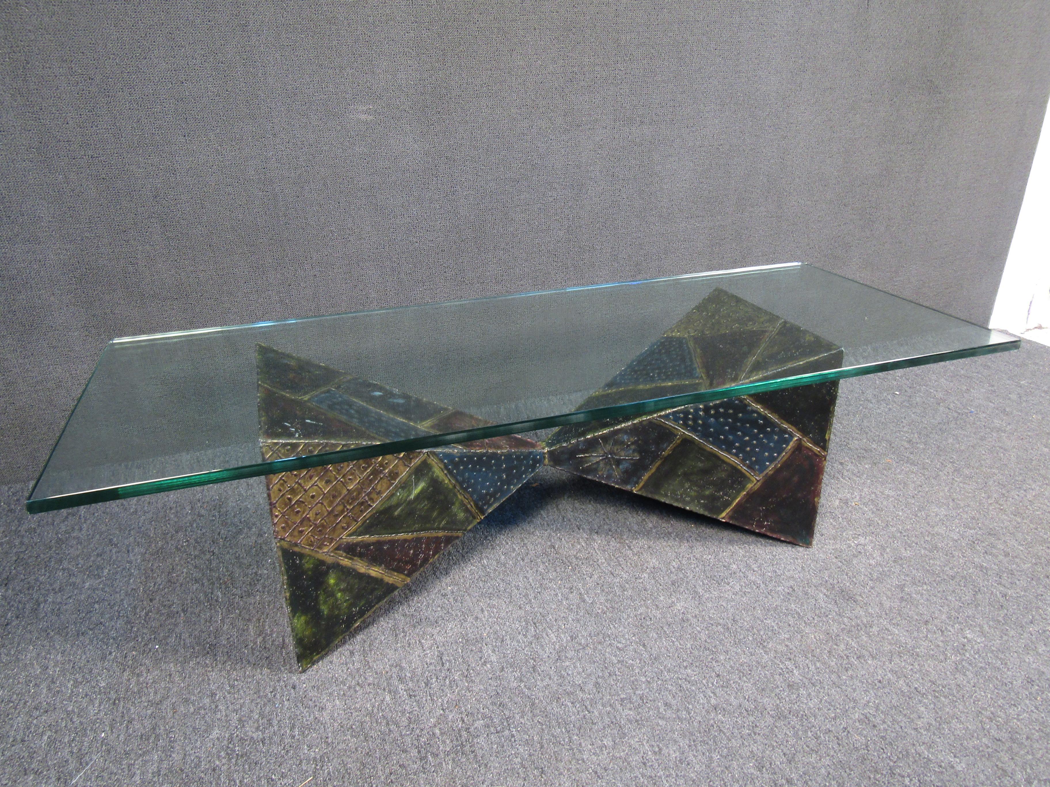 Paul Evans Glass Coffee Table For Sale 2