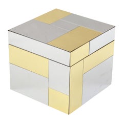 Paul Evans Ice Bucket, Cityscape, Brass, Chrome, Glass