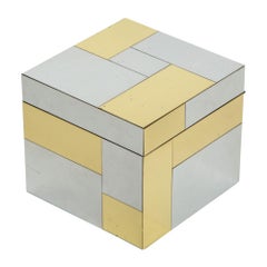 Paul Evans Ice Bucket, Cityscape Patchwork, Brass Chrome