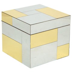 Paul Evans Ice Bucket, Cityscape Patchwork, Brass Chrome