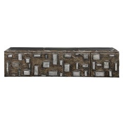 Paul Evans Bedeutender Wandschrank aus Bronze von 1969 'Signiert'