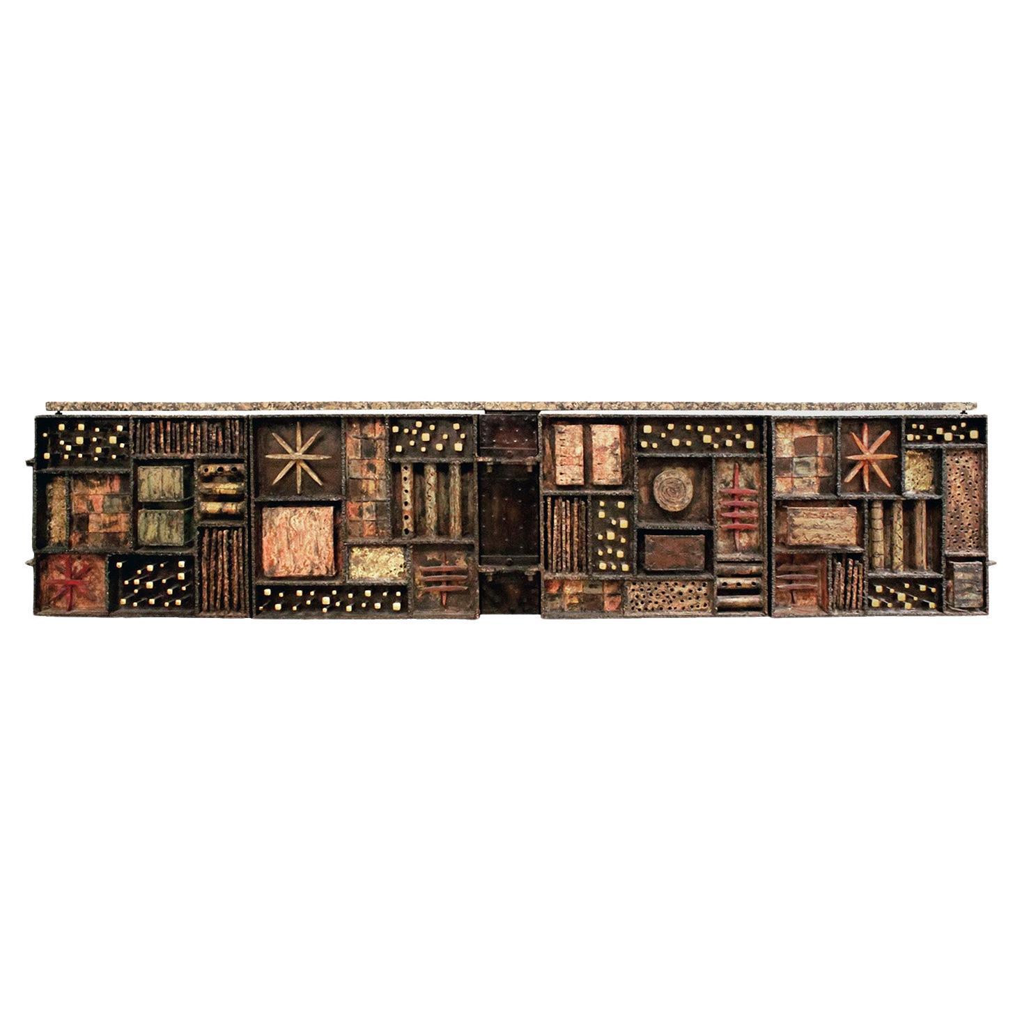 Paul Evans Important "Sculpture Front Cabinet" 1979