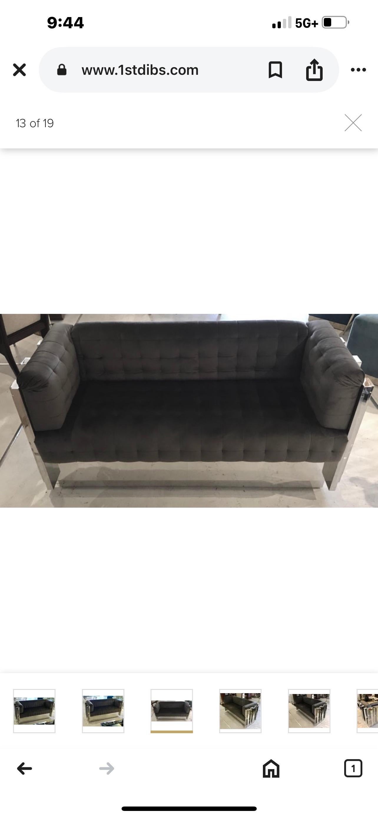 Sofá o Loveseat Cubista Cromado Inspirado en Paul Evans Desconocido en venta