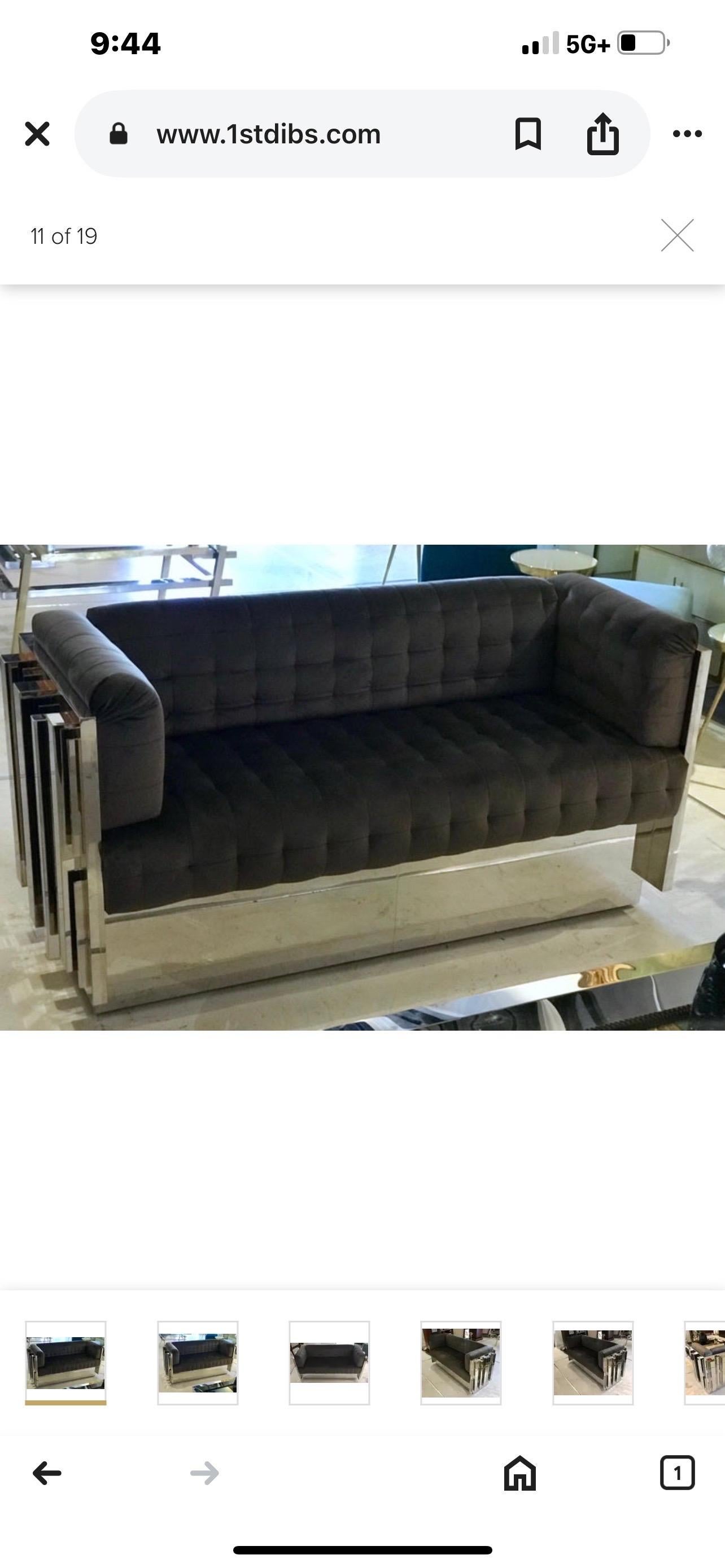 Sofá o Loveseat Cubista Cromado Inspirado en Paul Evans en Bueno estado para la venta en Houston, TX