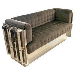 Sofá o Loveseat Cubista Cromado Inspirado en Paul Evans
